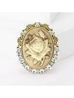 Elegant Rose Embossed Brooch