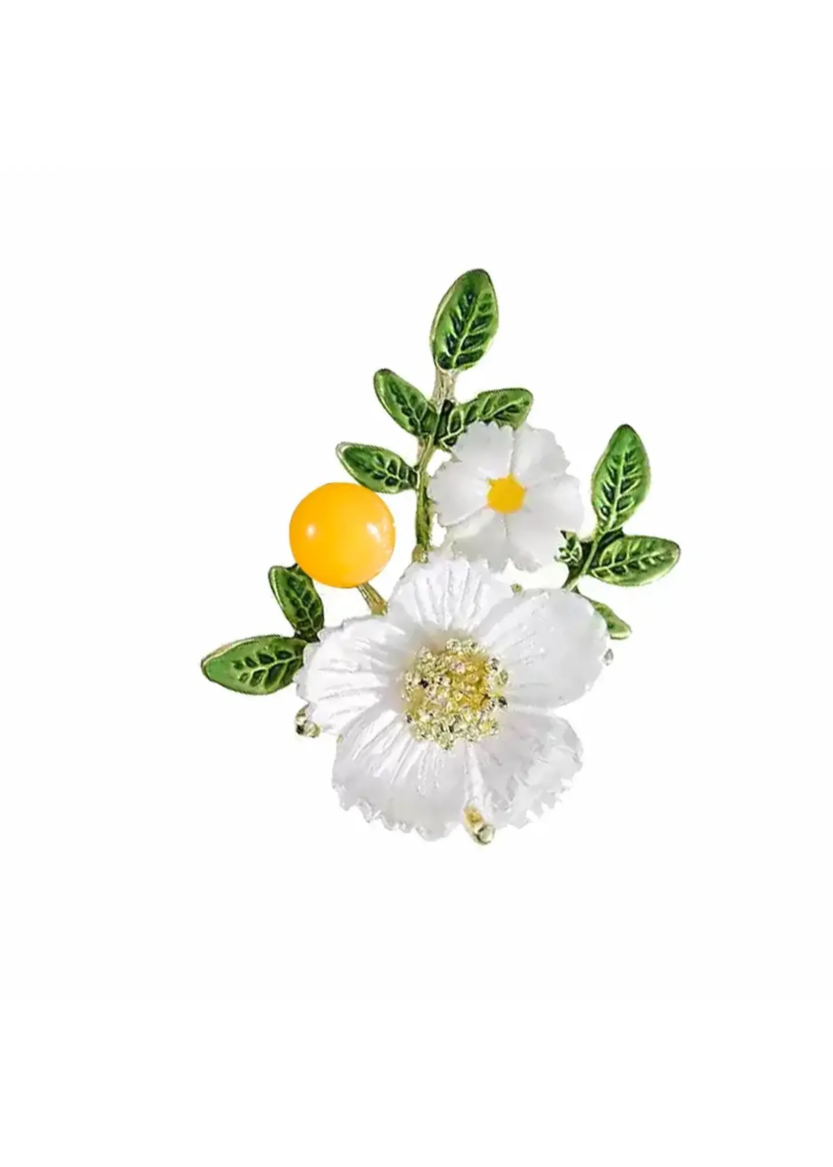 Delicate Daisy Leaf Brooch