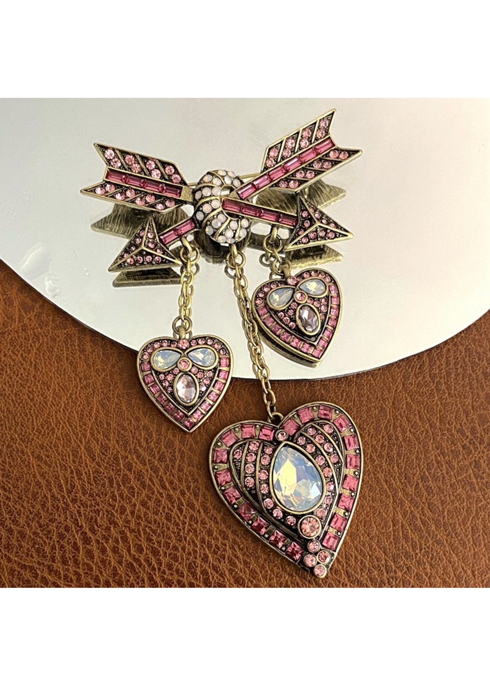 Love Arrow Vintage inspired Heart Brooch