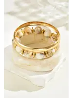 White Sand Beach Bangle Gold Plated 3pcs Set