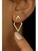 Rhombus Shaped Gold Plated Stud Earring