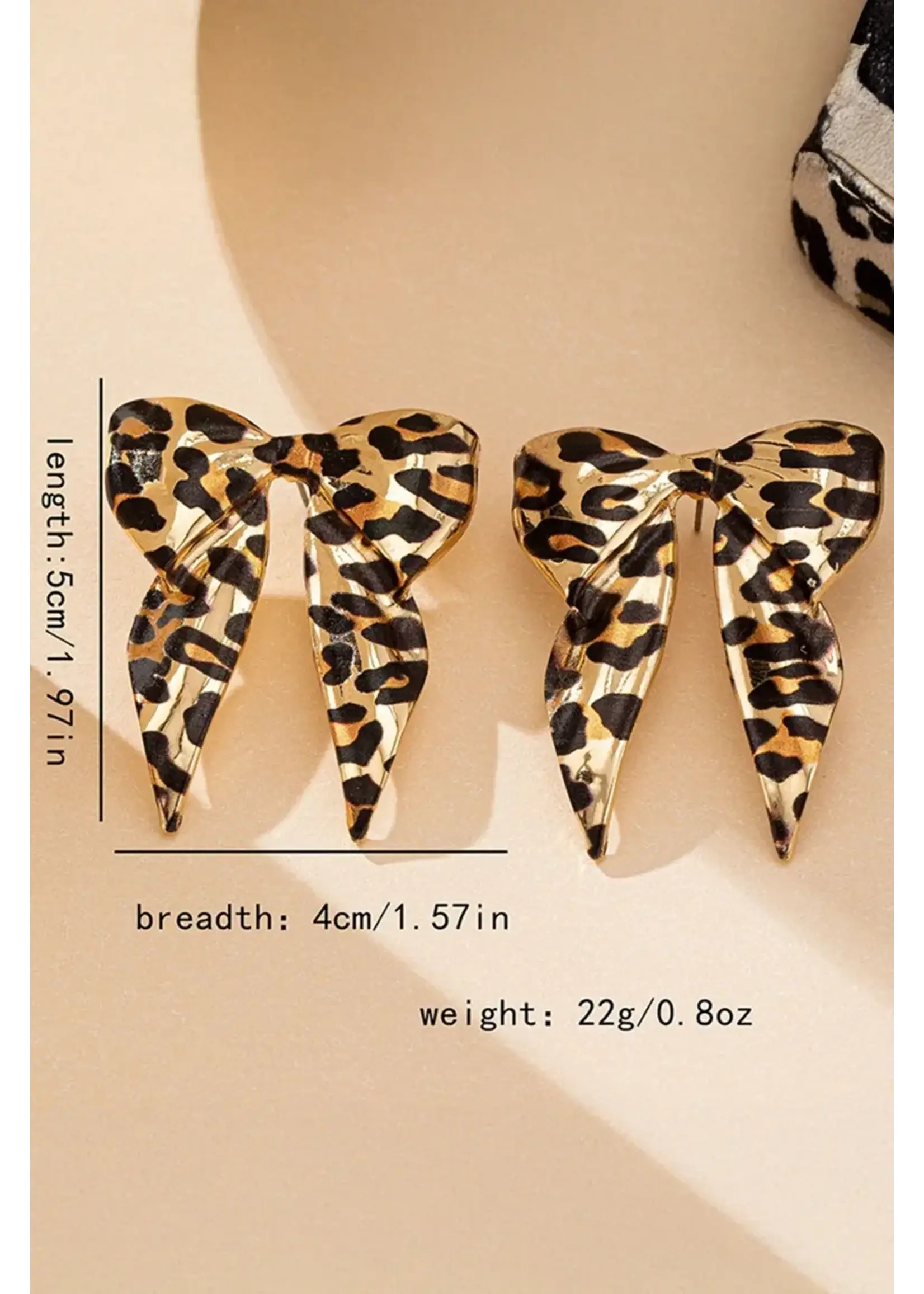 Leopard Bow Knot Stud Earrings