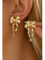 Gold Plated Bow Knot Stud Earrings