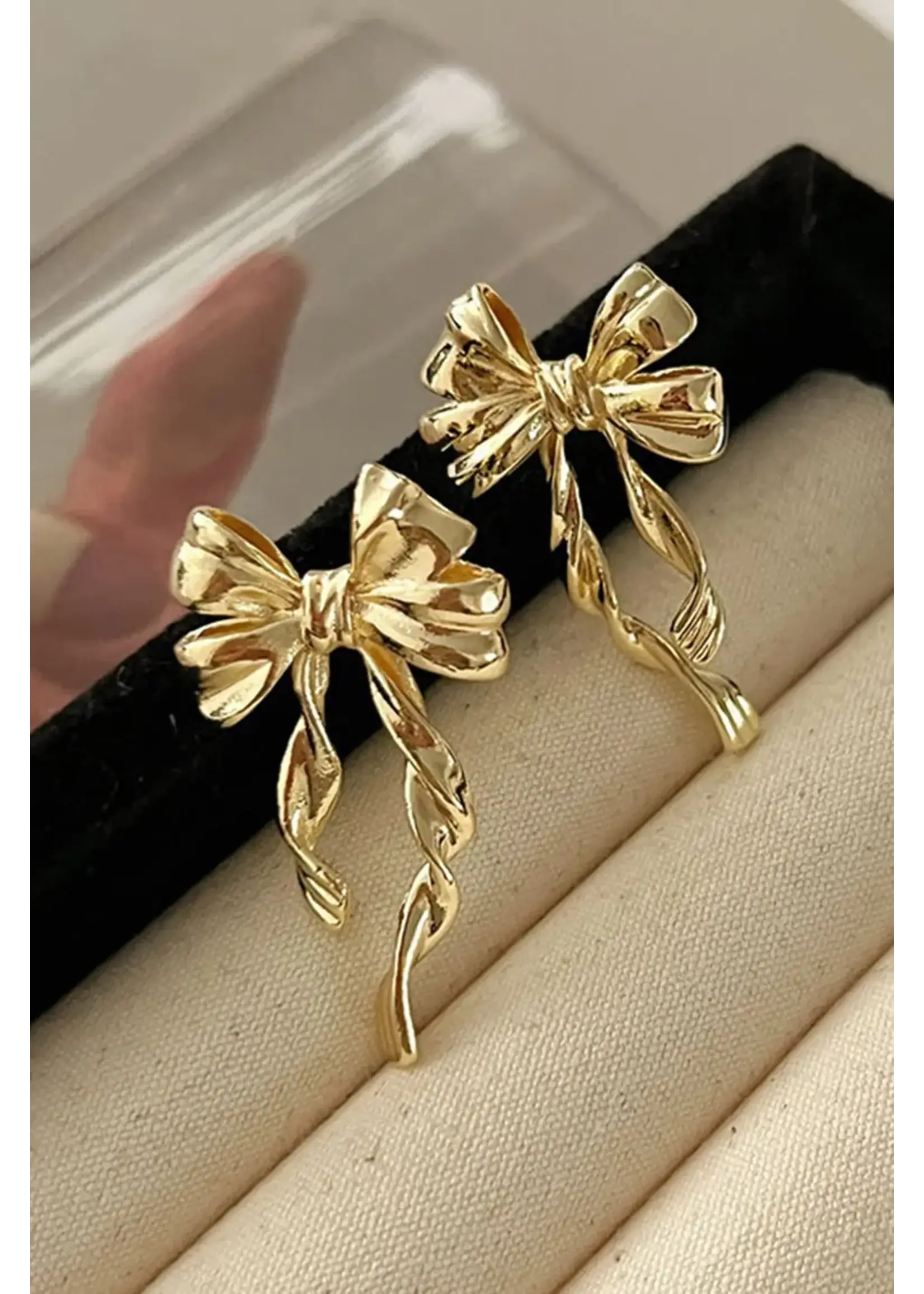Gold Plated Bow Knot Stud Earrings
