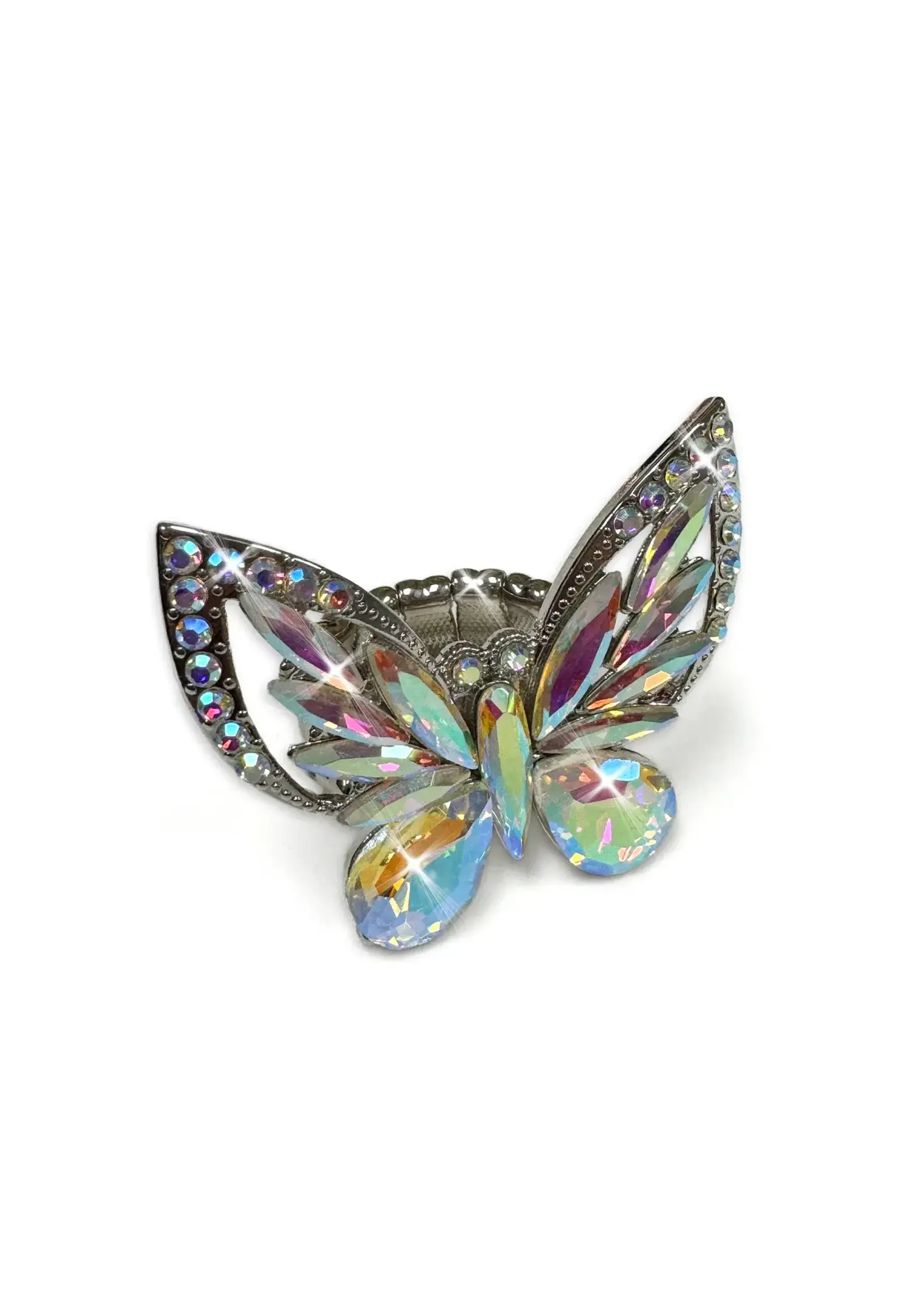 Jacqueline Kent JK AB Crystal Butterfly Ring Large