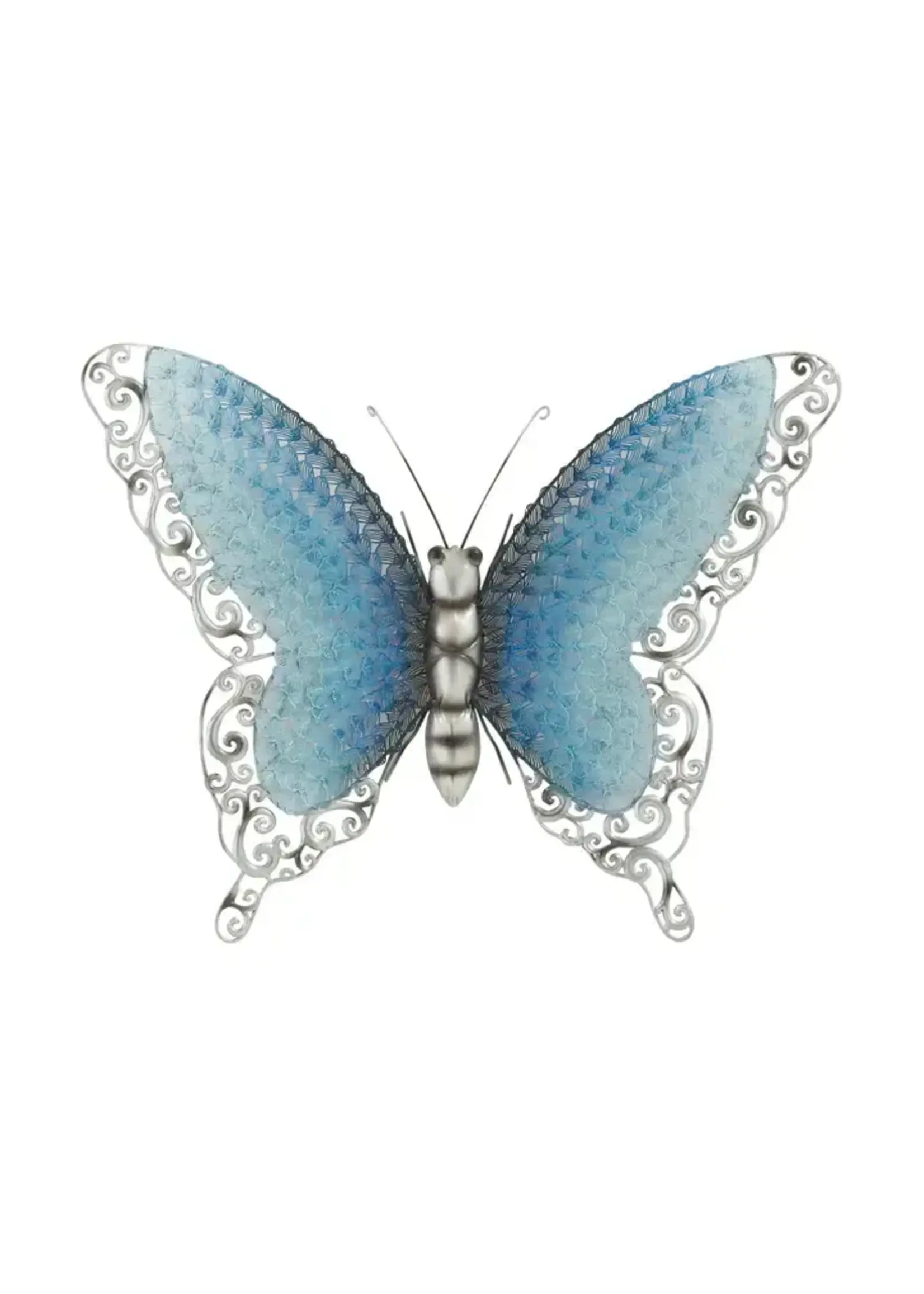 Blue Metal Butterfly Wall Decor