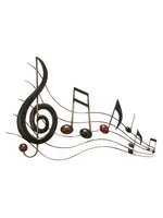 Brown Metal Musical Notes Wall Decor