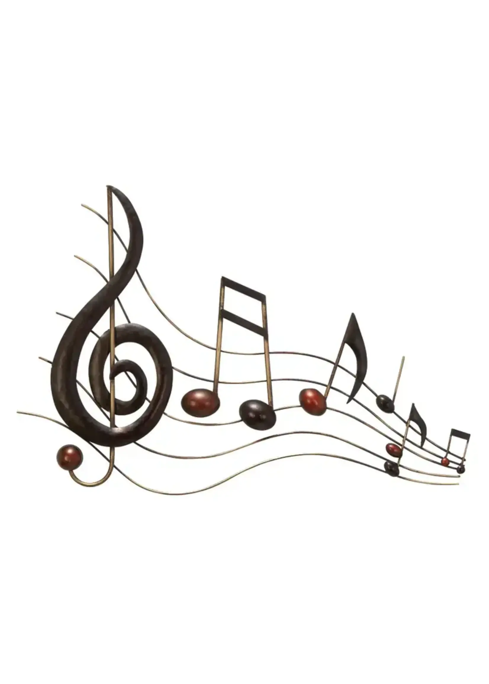 Brown Metal Musical Notes Wall Decor