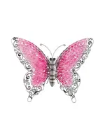 Metal Pink Butterfly Wall Decor