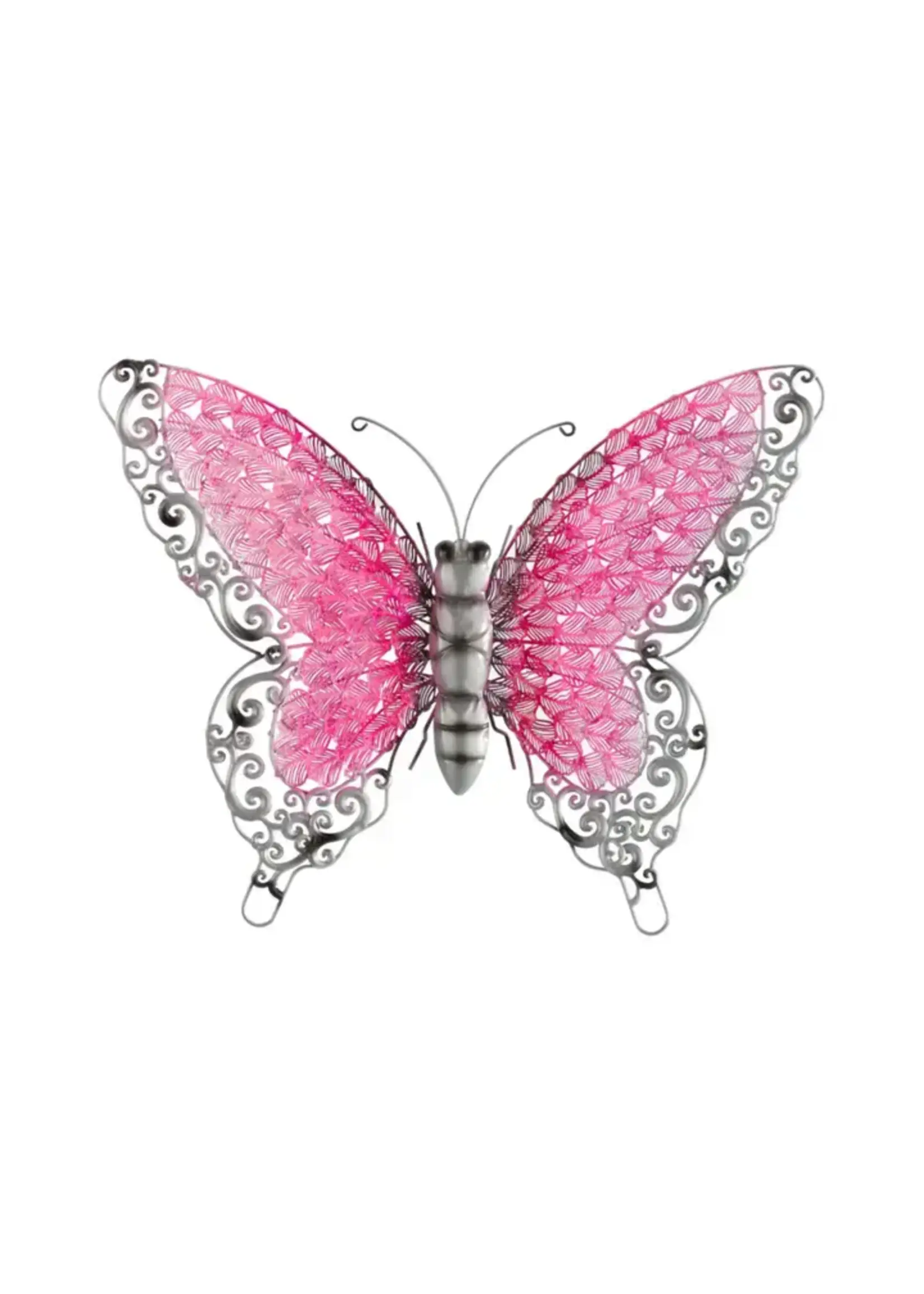 Metal Pink Butterfly Wall Decor