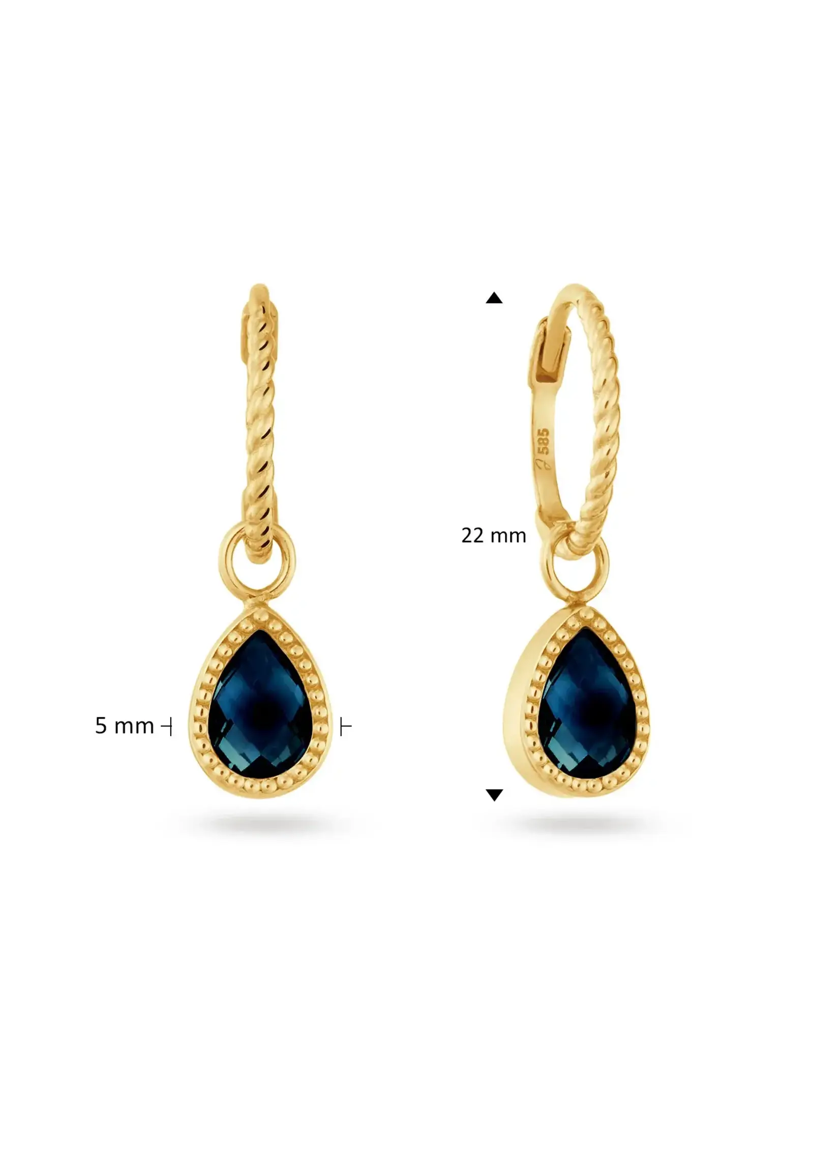 Jackie Gold Jackie Gold Amstel London Blue Topaz Earrings
