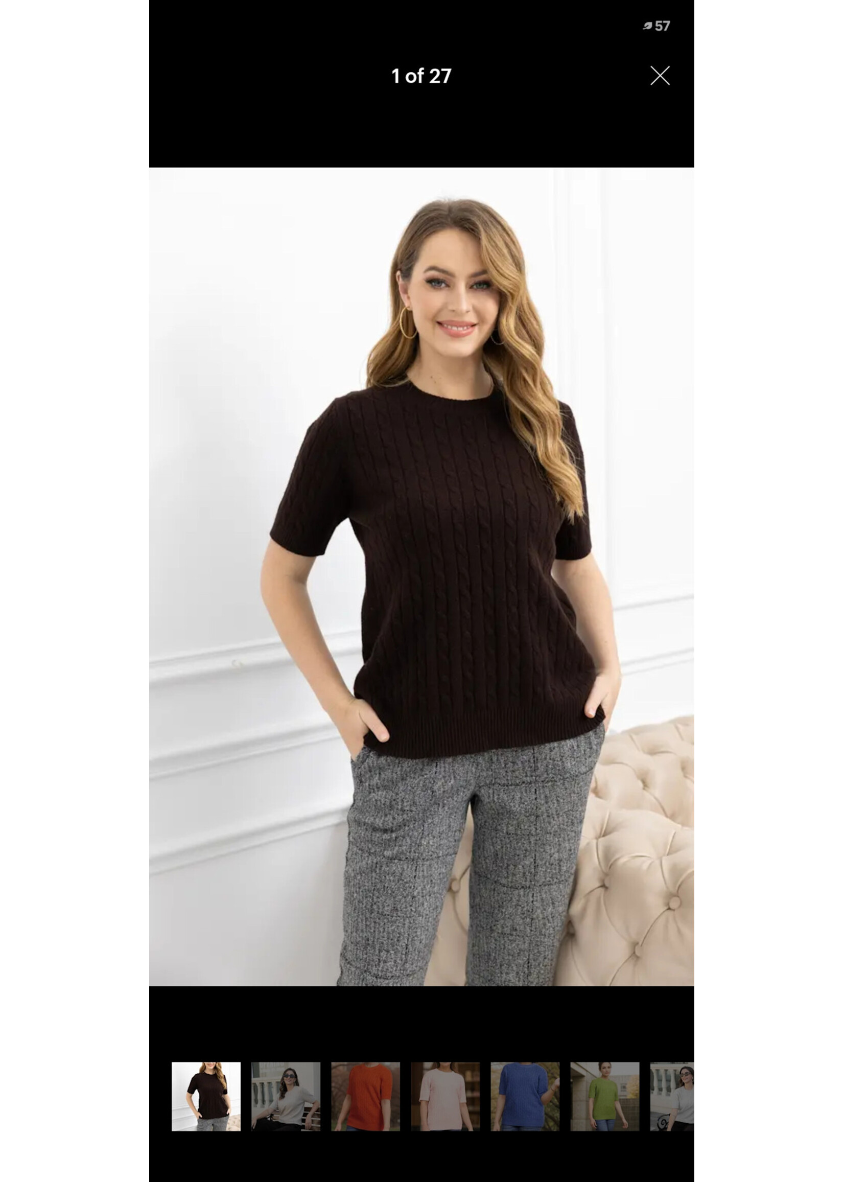 Anastasia's Cable Knit Top