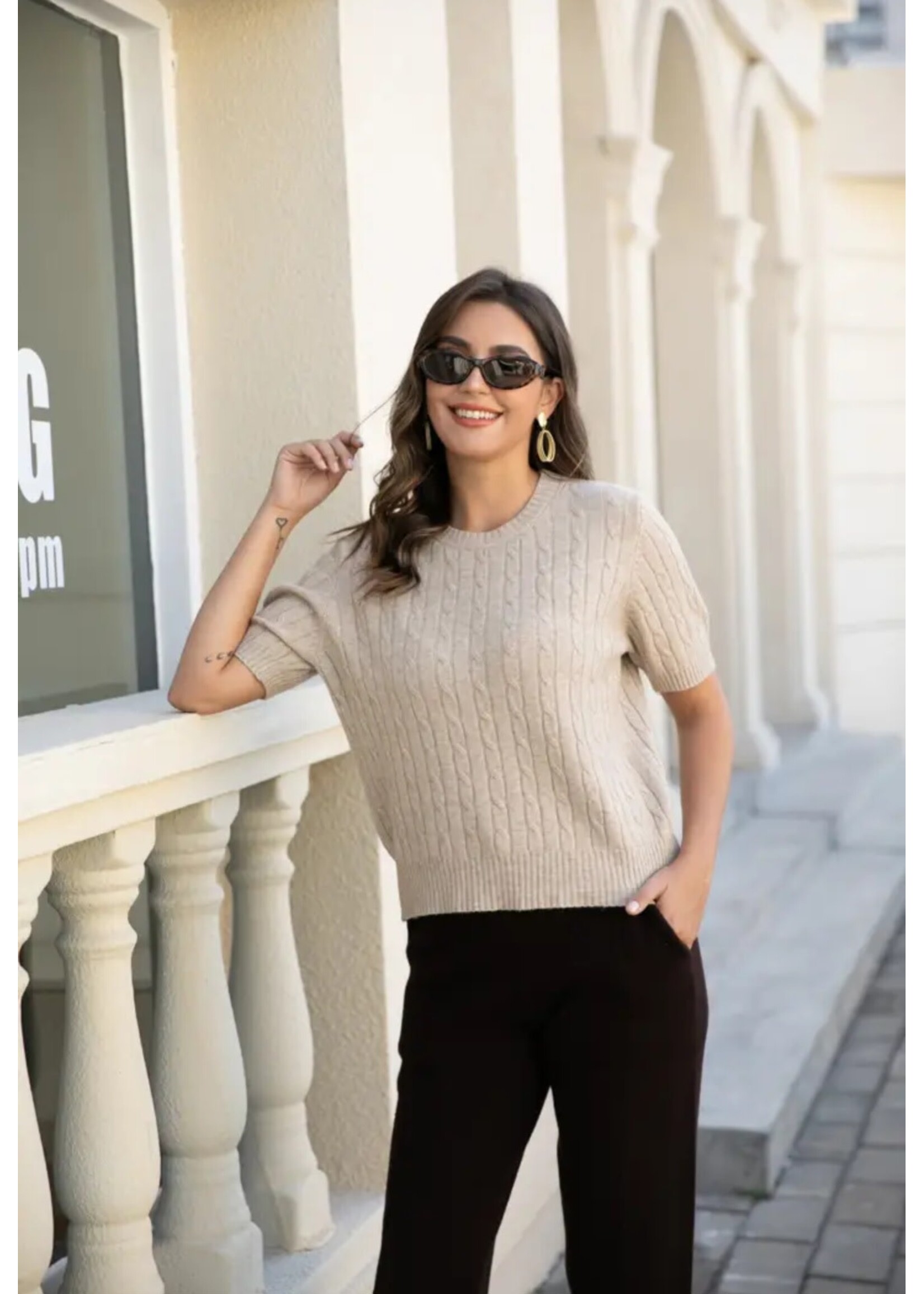Anastasia's Cable Knit Top