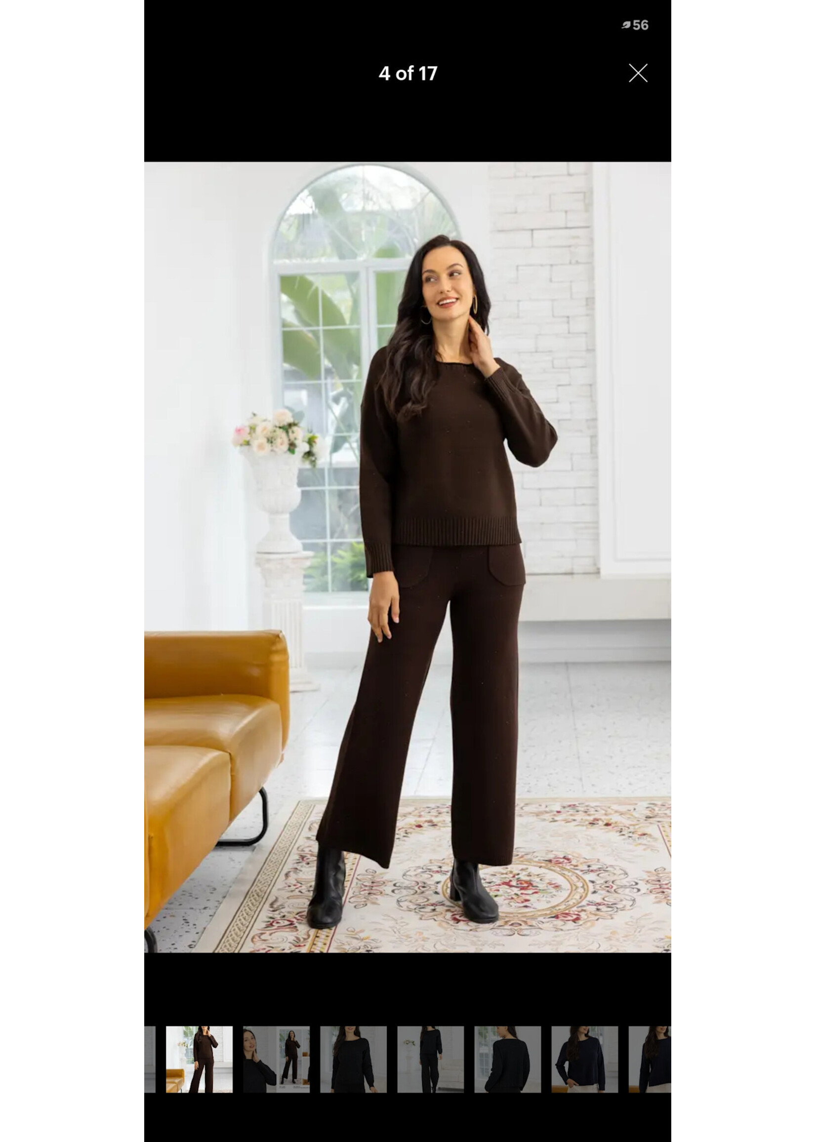 Orange Fashion Village Starlight Shimmer Knit Top