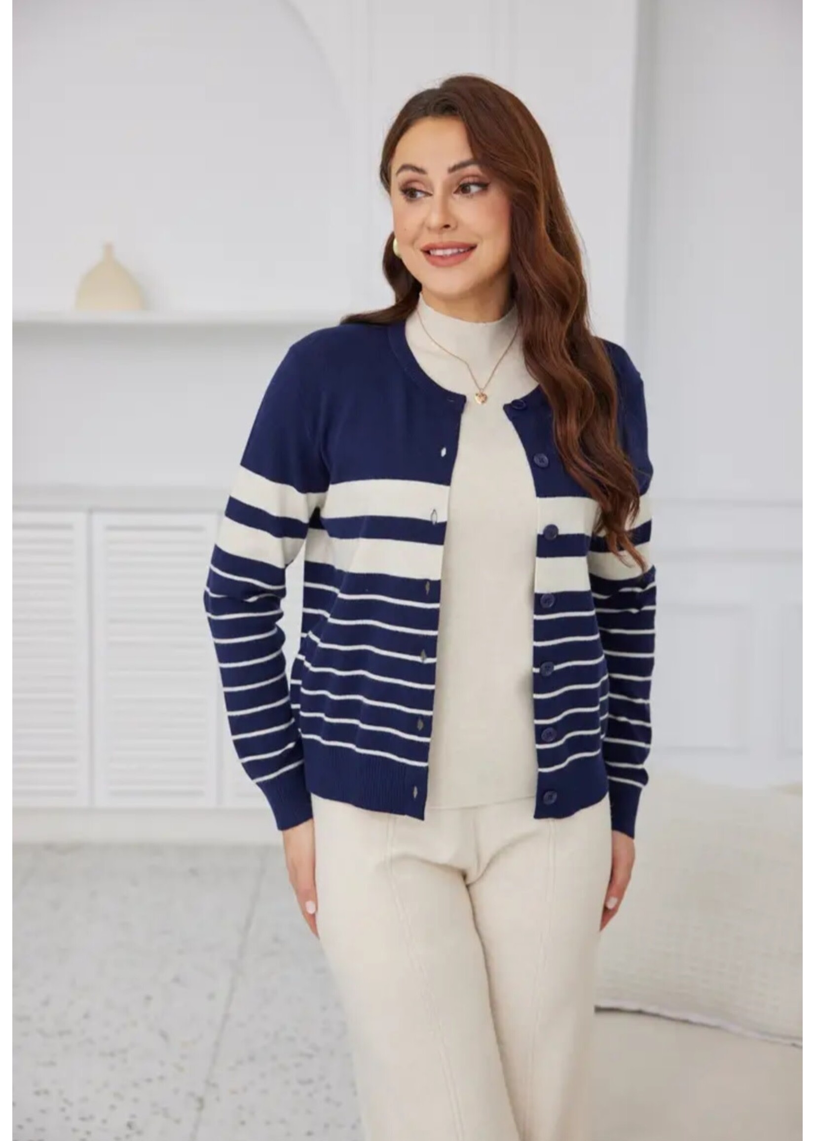Orange Fashion Village Striped Lux Cardigan