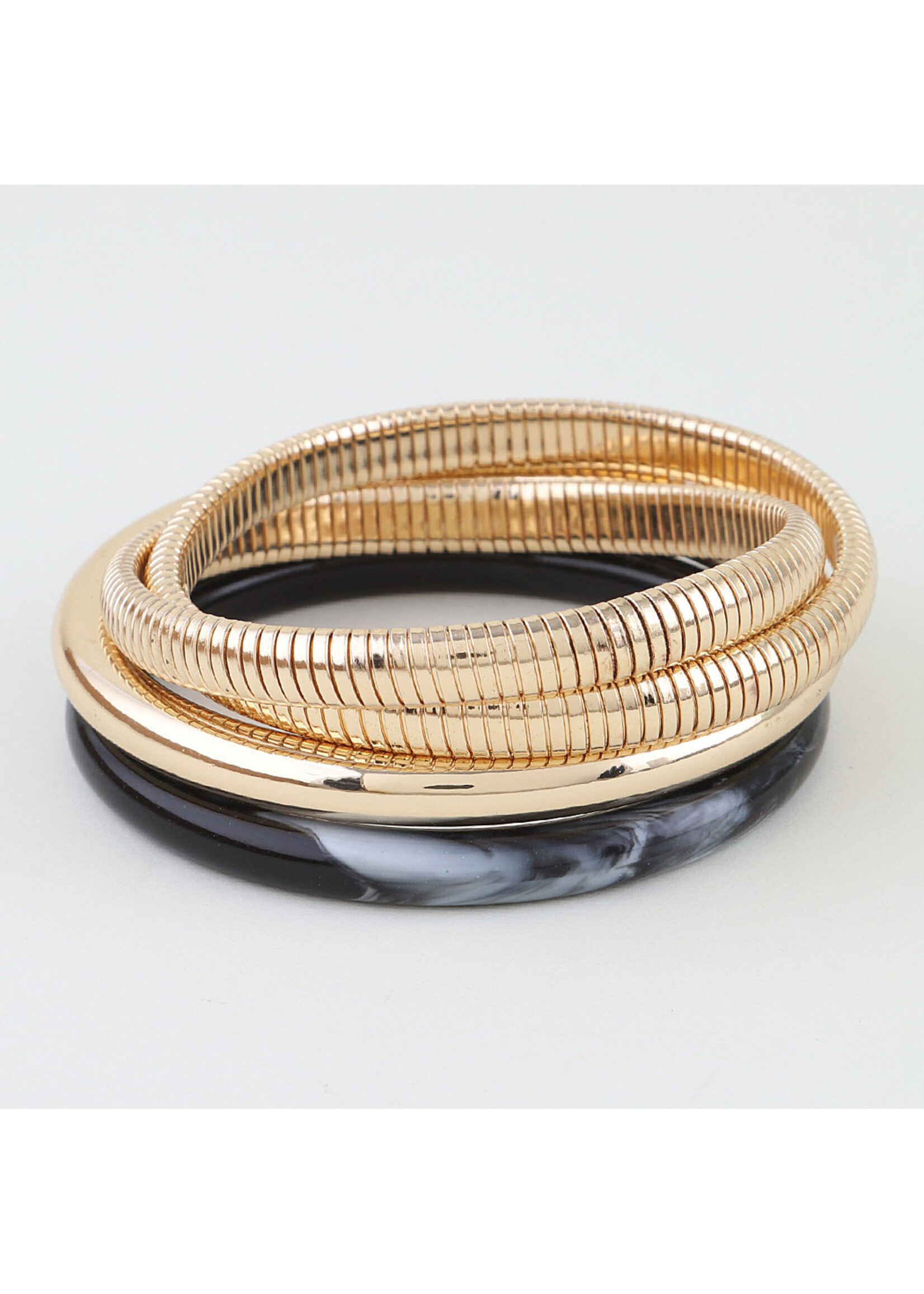 Multi Marble Stone Bangle Bracelet