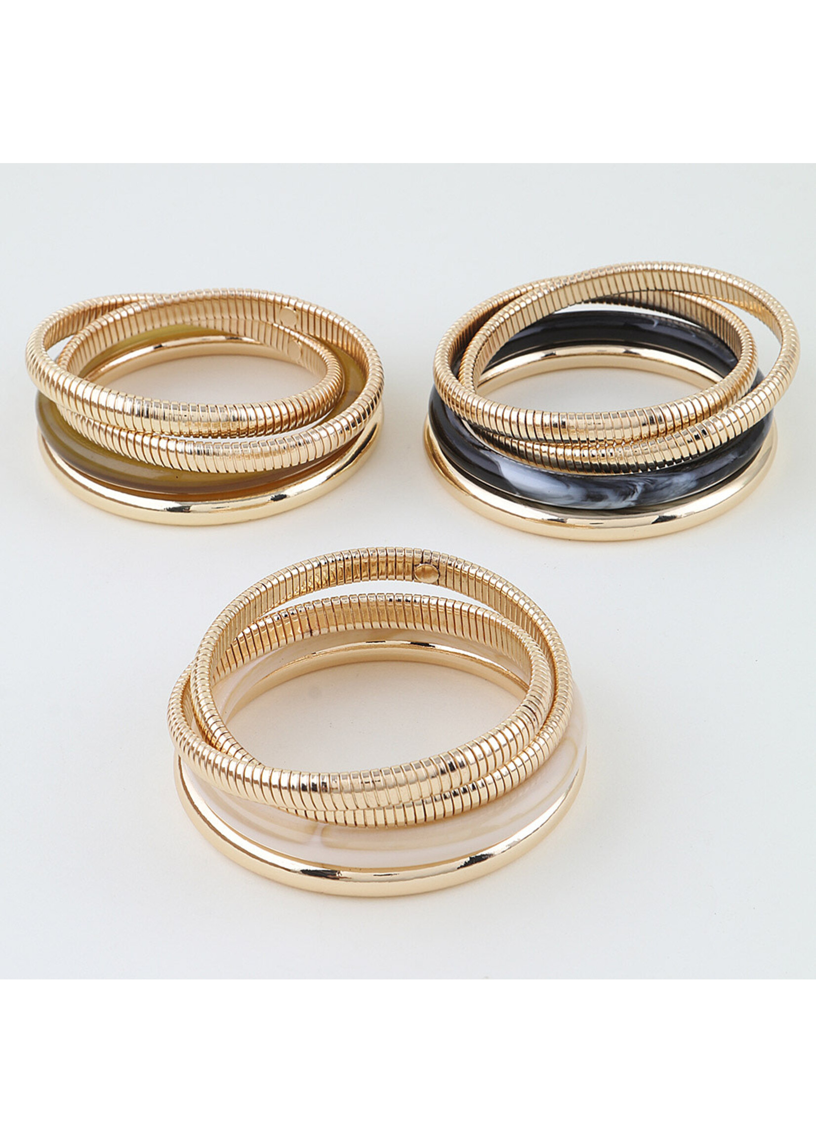 Multi Marble Stone Bangle Bracelet