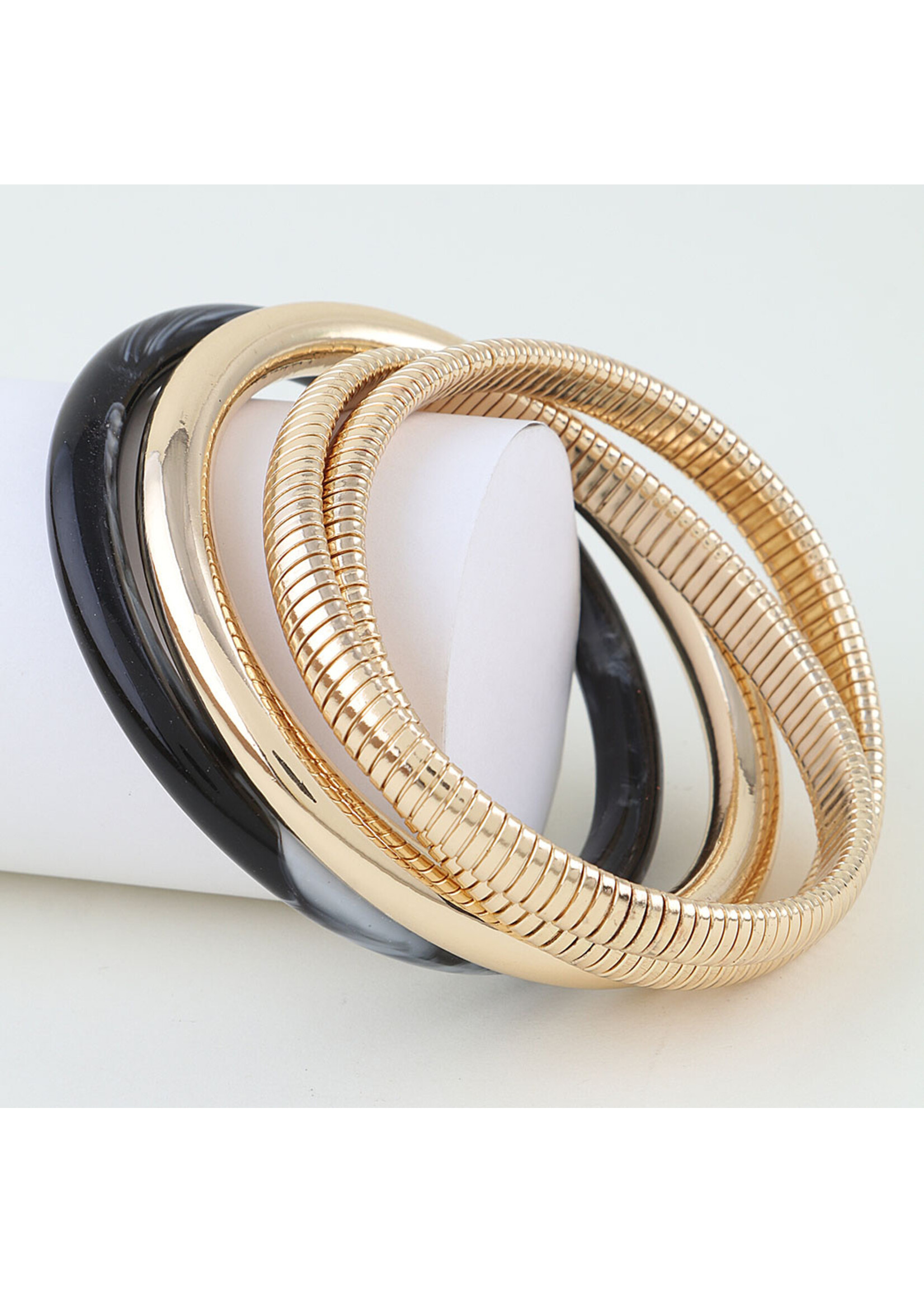 Multi Marble Stone Bangle Bracelet