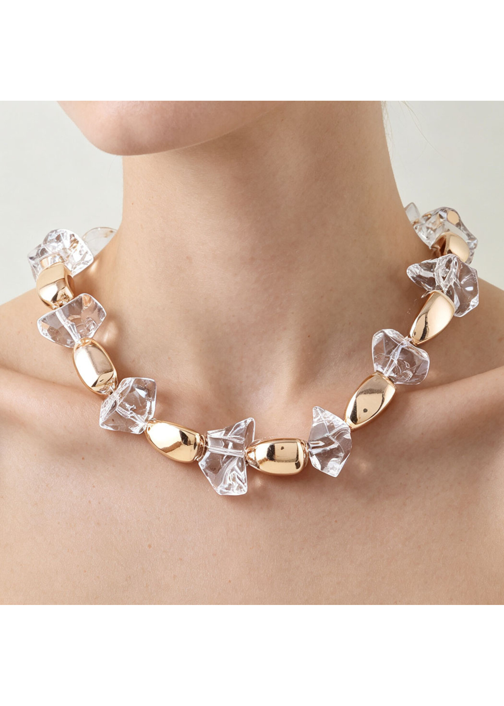 Abstract Transparent Beaded Necklace