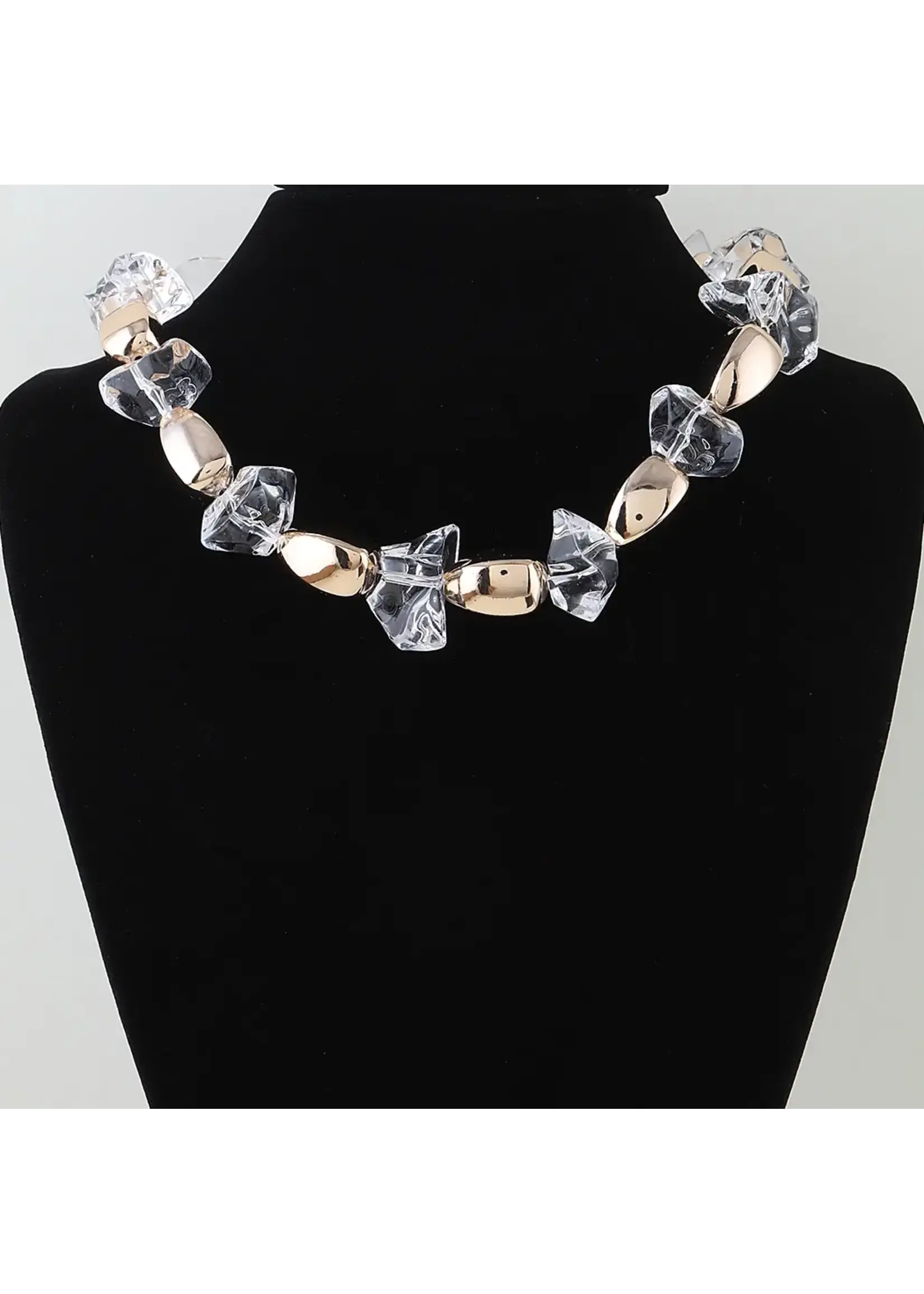 Abstract Transparent Beaded Necklace