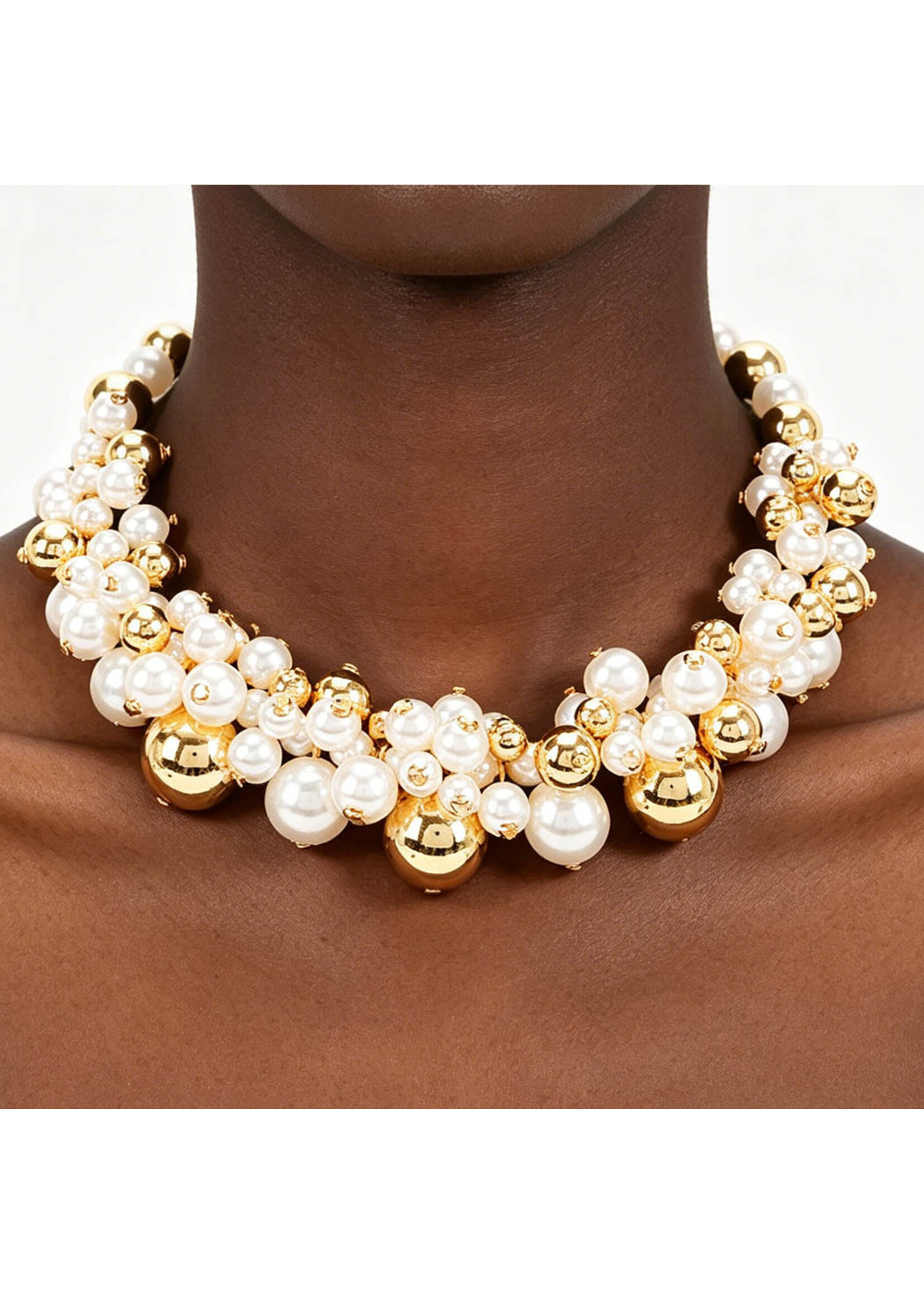 Multi CCB & Pearl Necklace