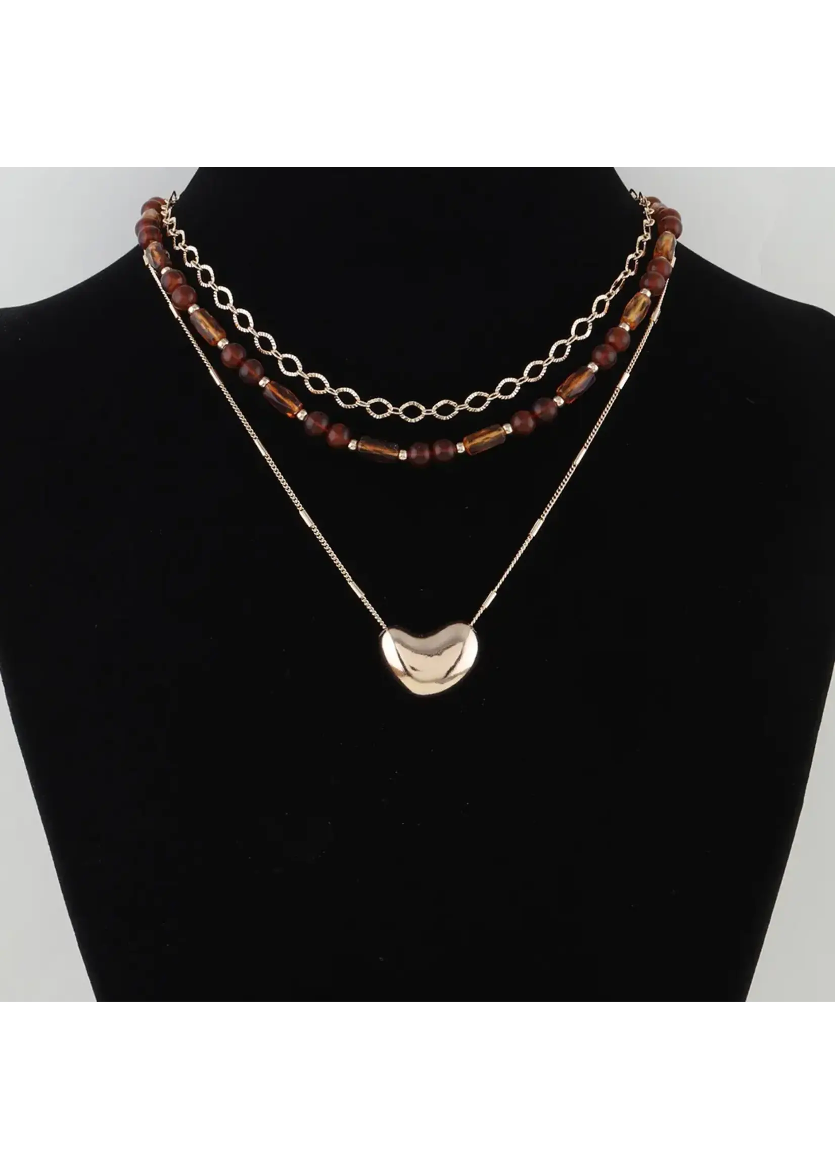 H&D Accessories Multi Polished Pendant Beaded Necklace