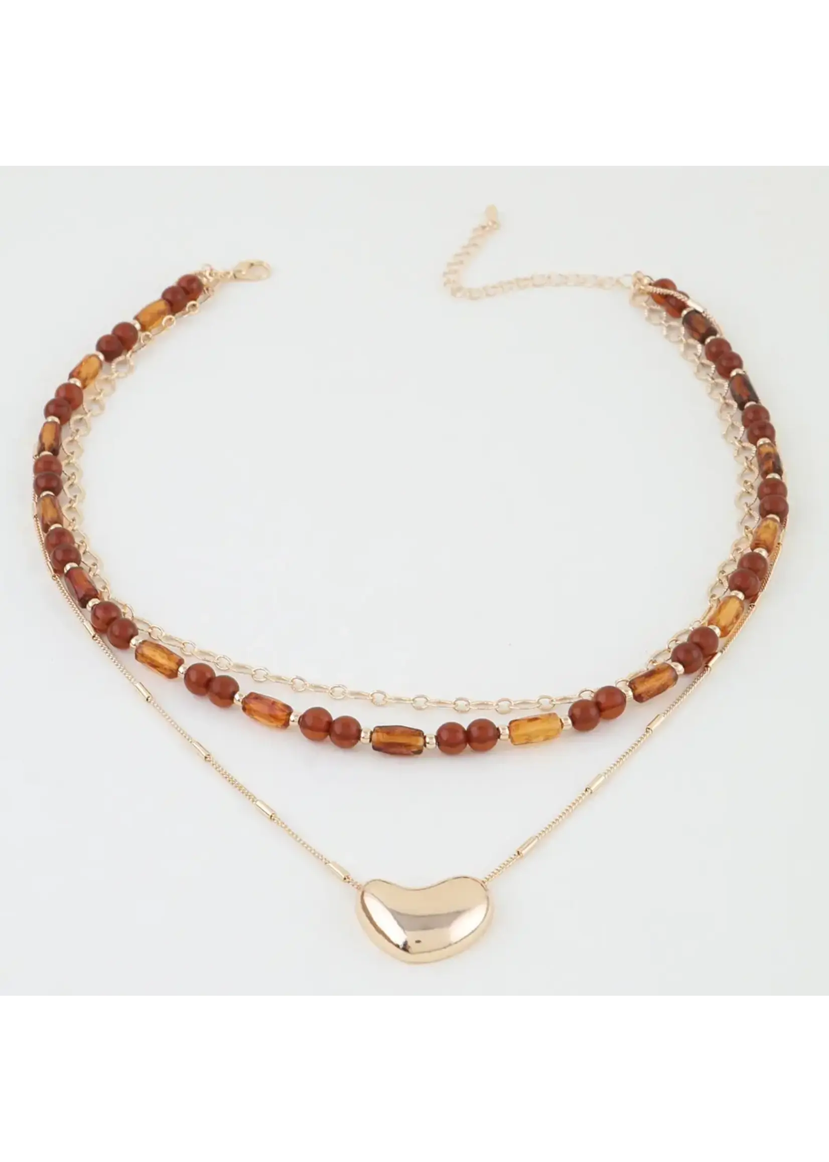 H&D Accessories Multi Polished Pendant Beaded Necklace