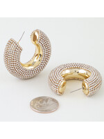 Rhinestone Bejeweled Hoop Earrings