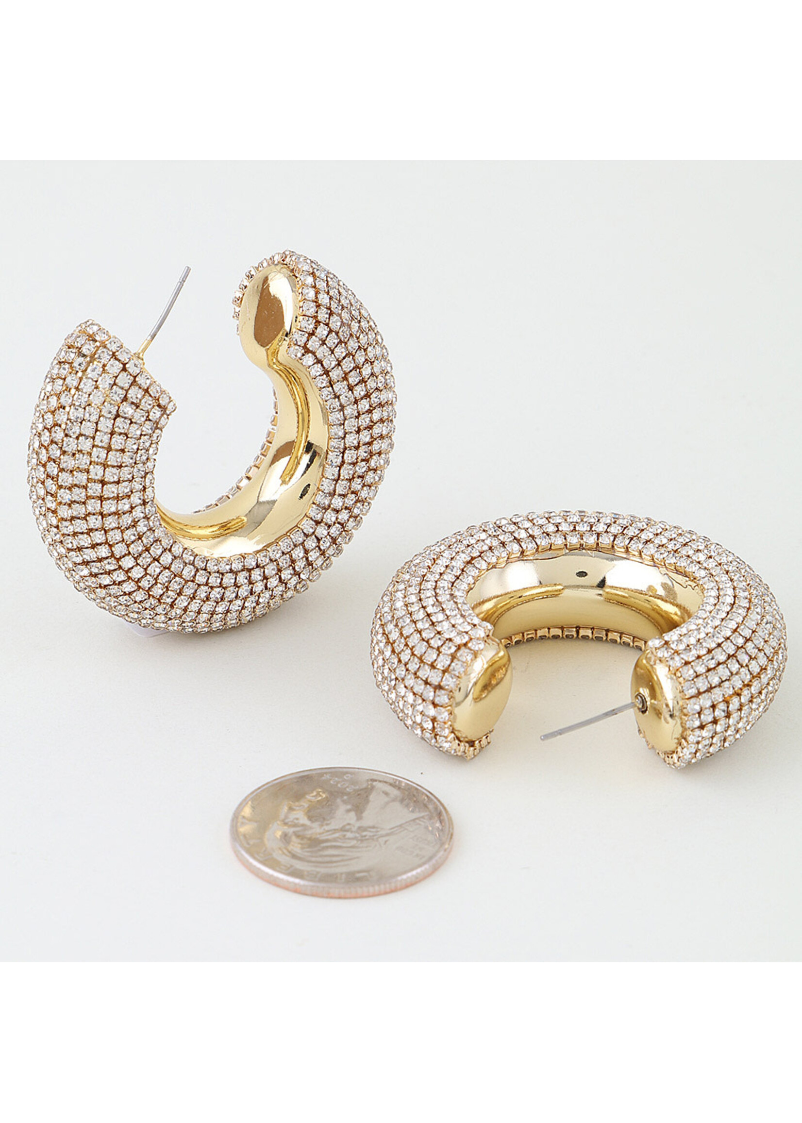 Rhinestone Bejeweled Hoop Earrings