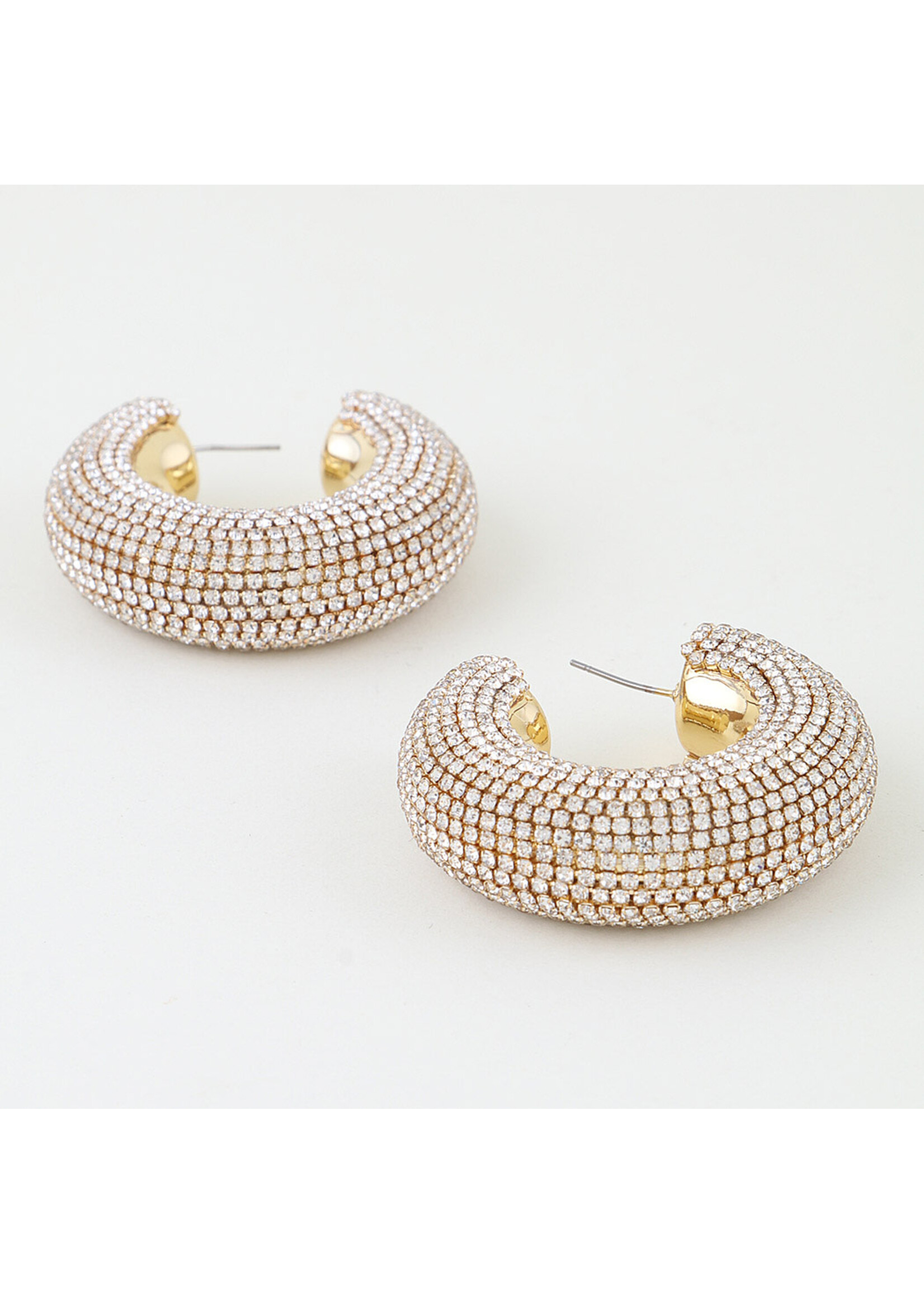 Rhinestone Bejeweled Hoop Earrings