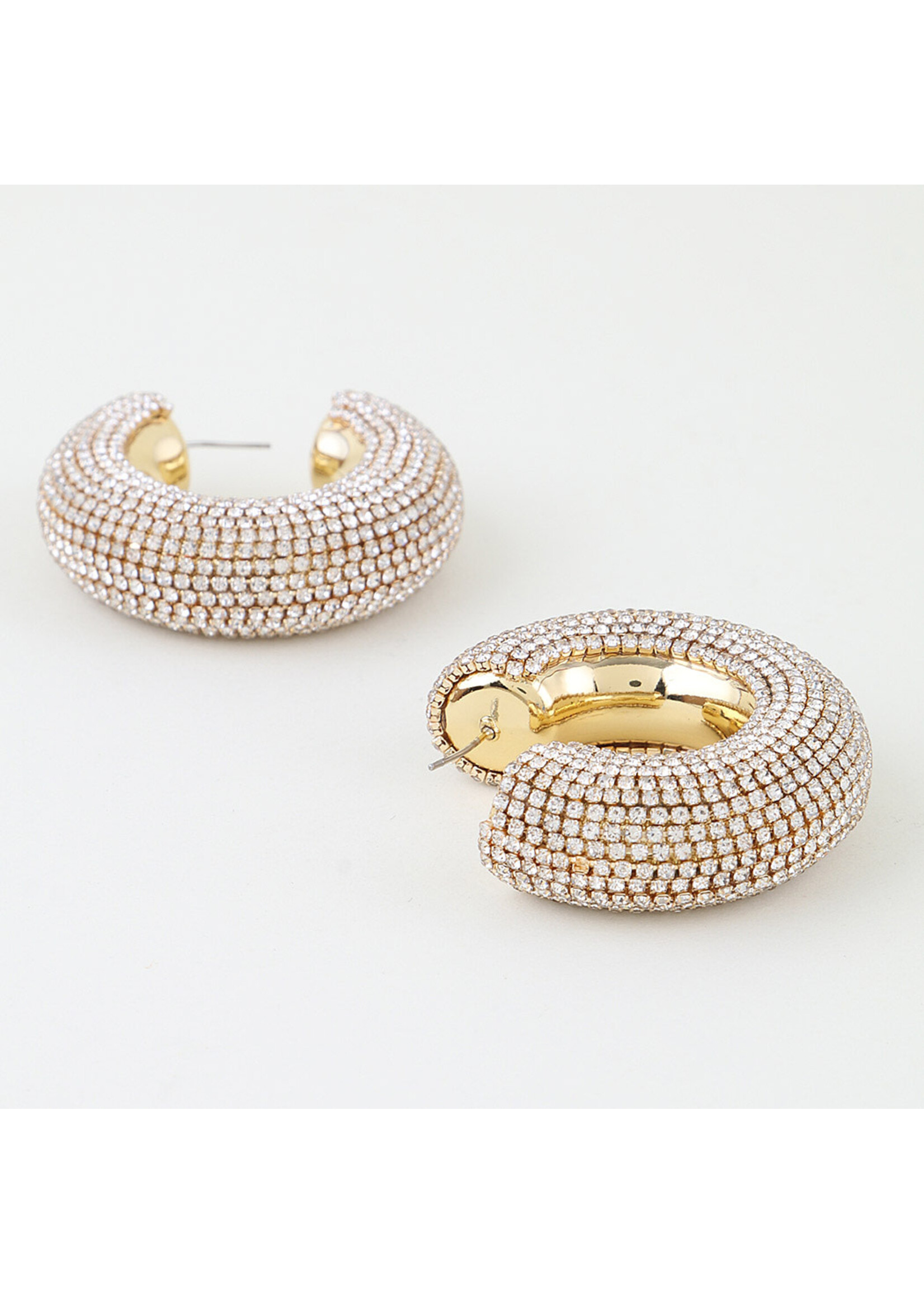 Rhinestone Bejeweled Hoop Earrings