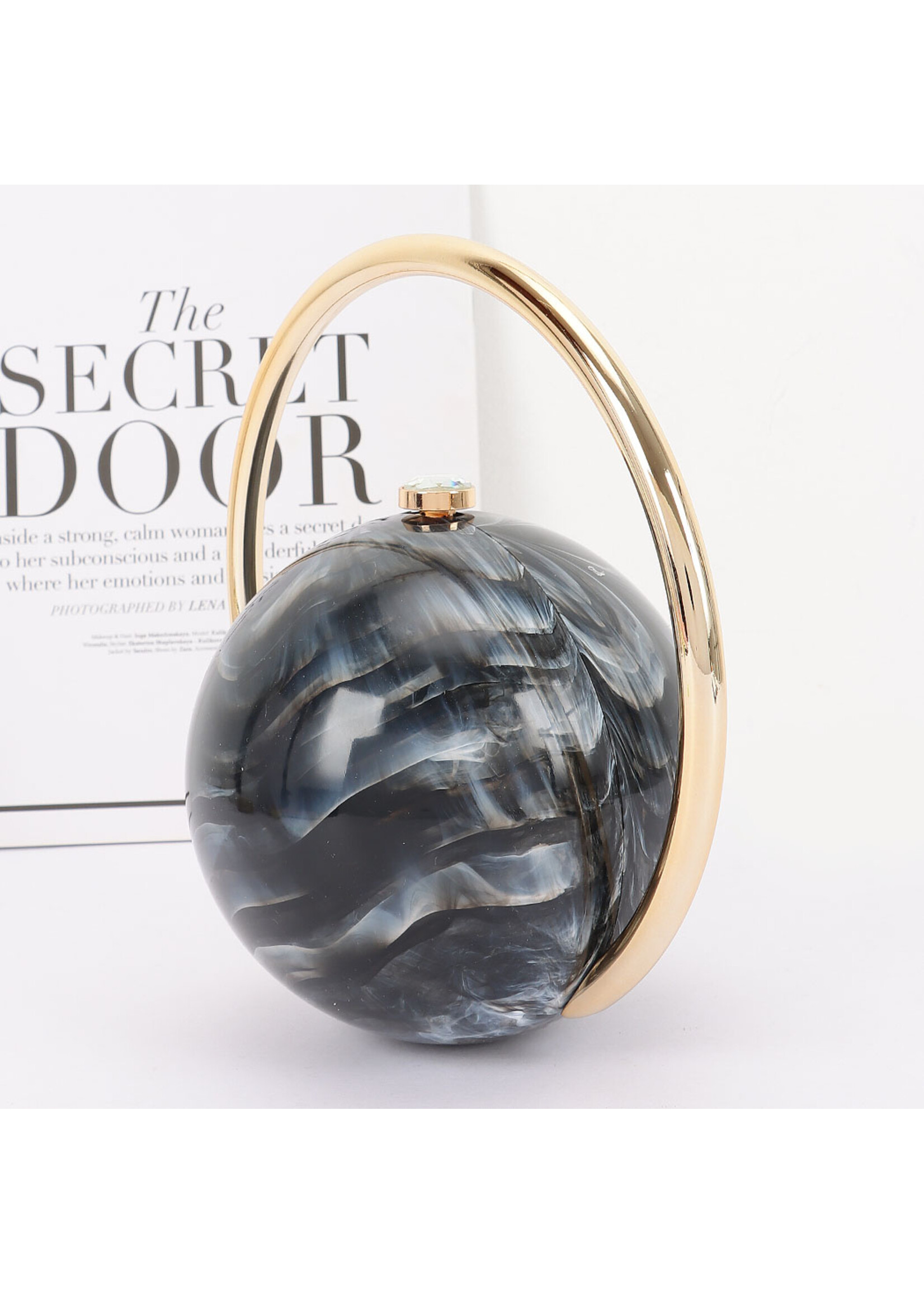 Acrylic Marble Ball Clutch