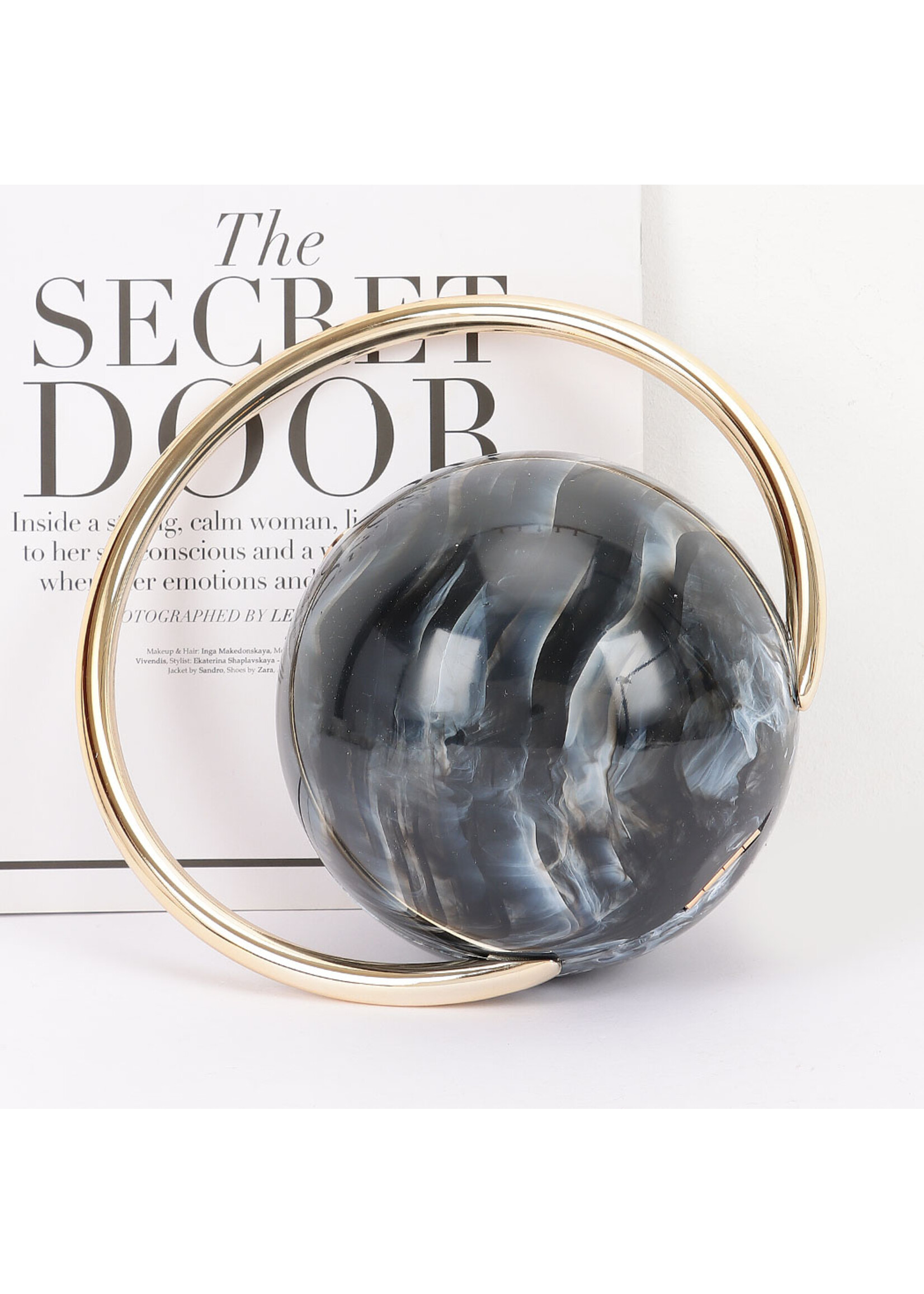 Acrylic Marble Ball Clutch