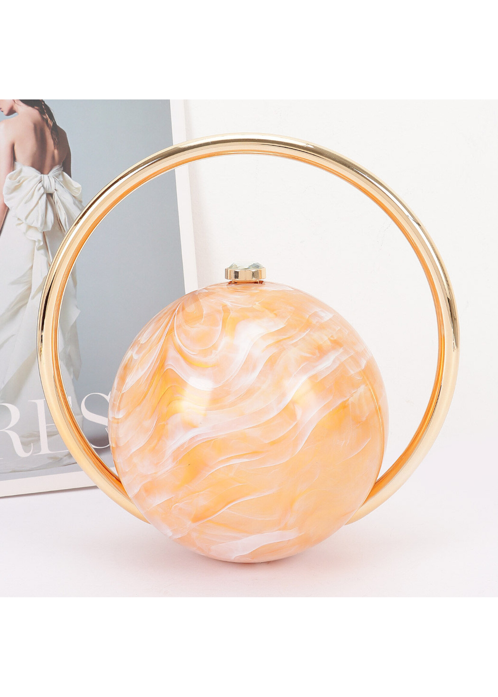 Acrylic Marble Ball Clutch