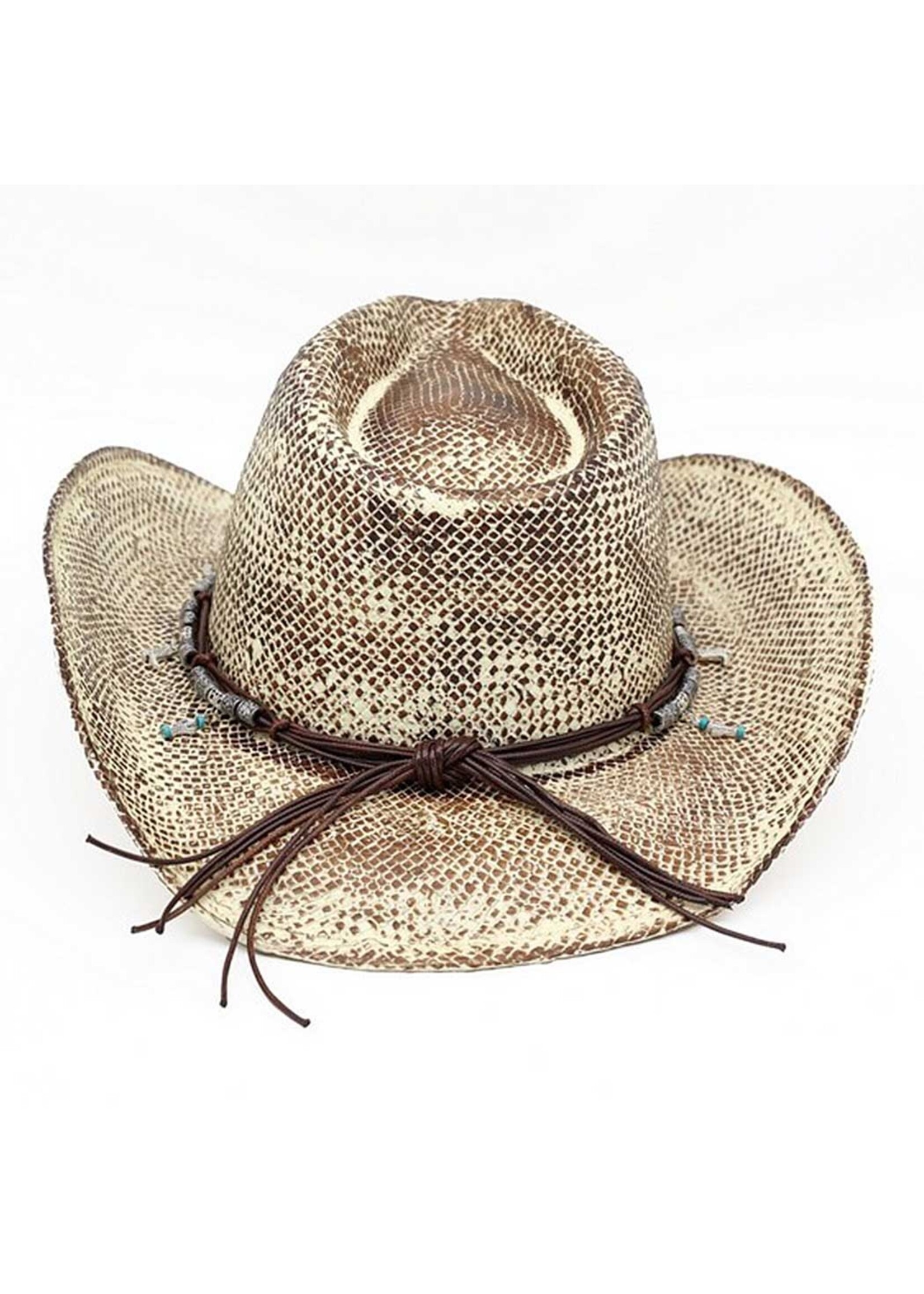 Handmade Vintage Cowboy Hat w/ Western Bull Head