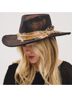 Vintage Versatile Shapeable Cowgirl & Fedora Hat with Feathers