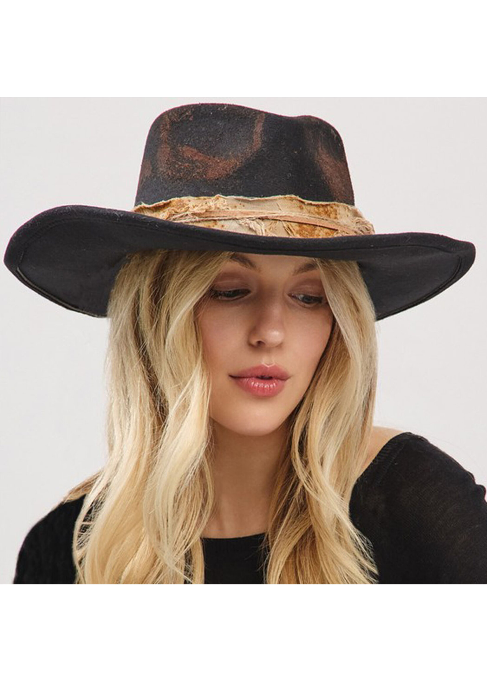 Vintage Versatile Shapeable Cowgirl & Fedora Hat with Feathers