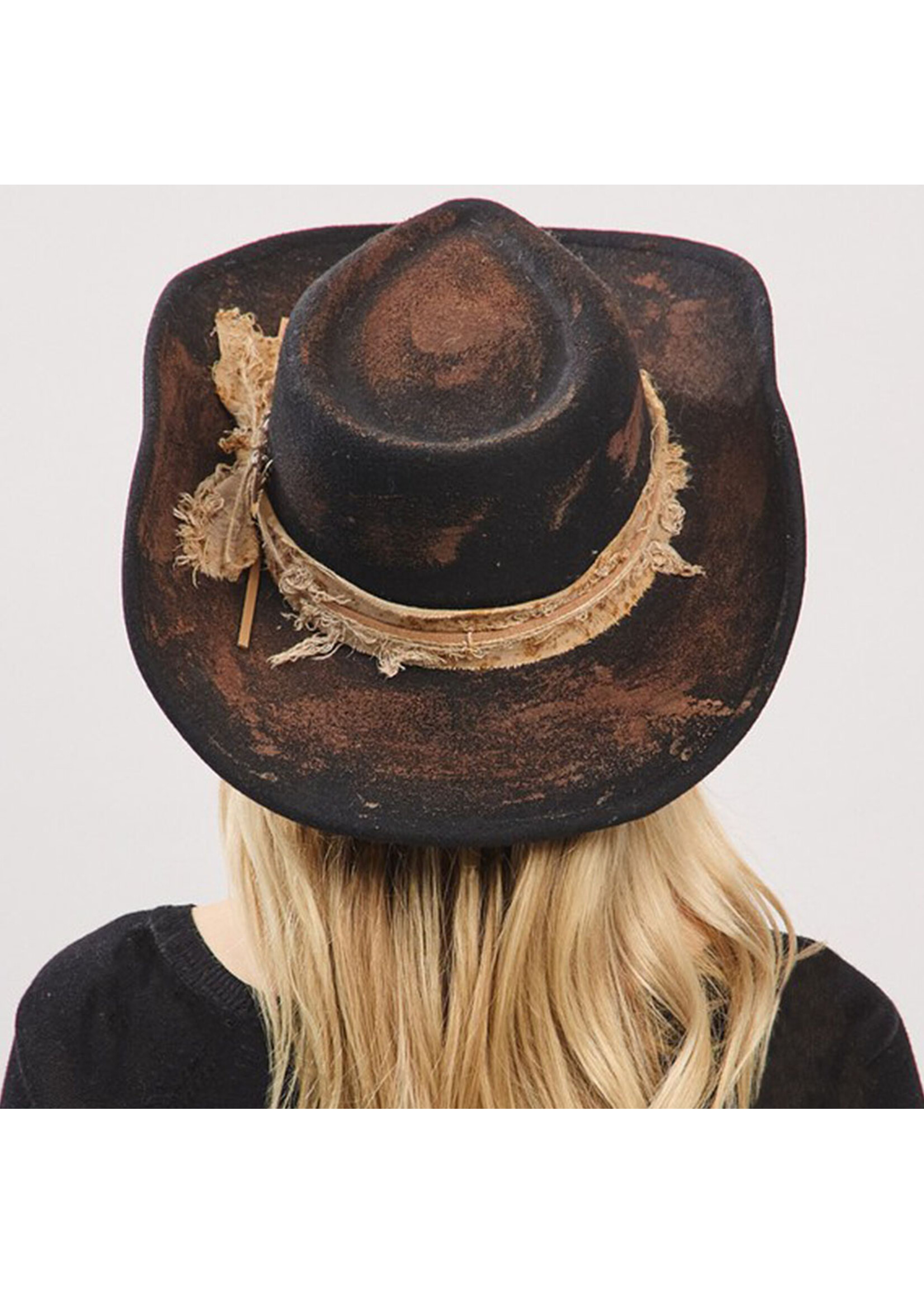 Vintage Versatile Shapeable Cowgirl & Fedora Hat with Feathers
