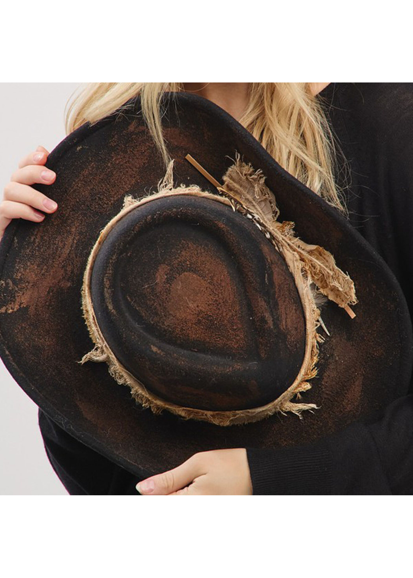 Vintage Versatile Shapeable Cowgirl & Fedora Hat with Feathers