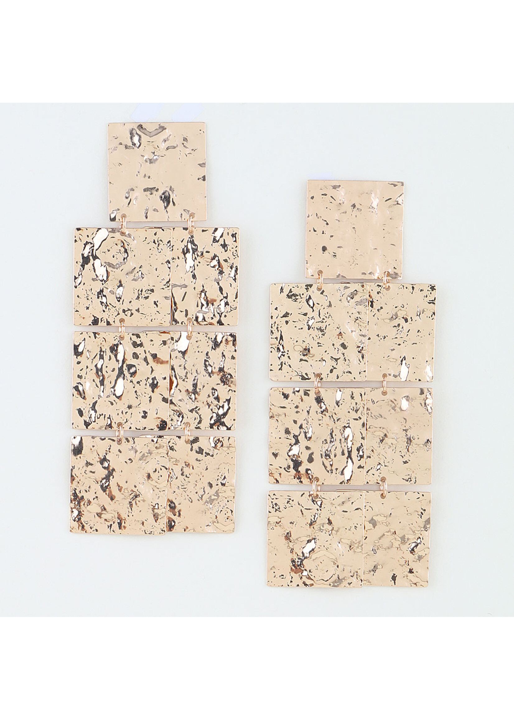 Hammered Block Drop Earrings