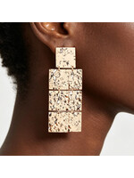 Hammered Block Drop Earrings