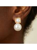 Pearl Stone Drop Earrings