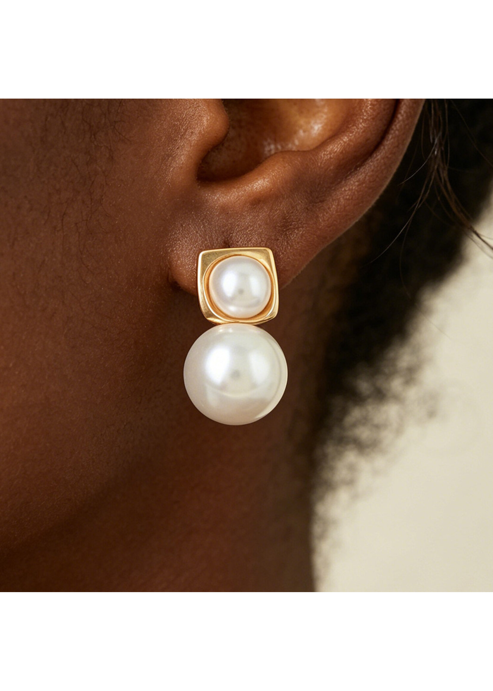 Pearl Stone Drop Earrings
