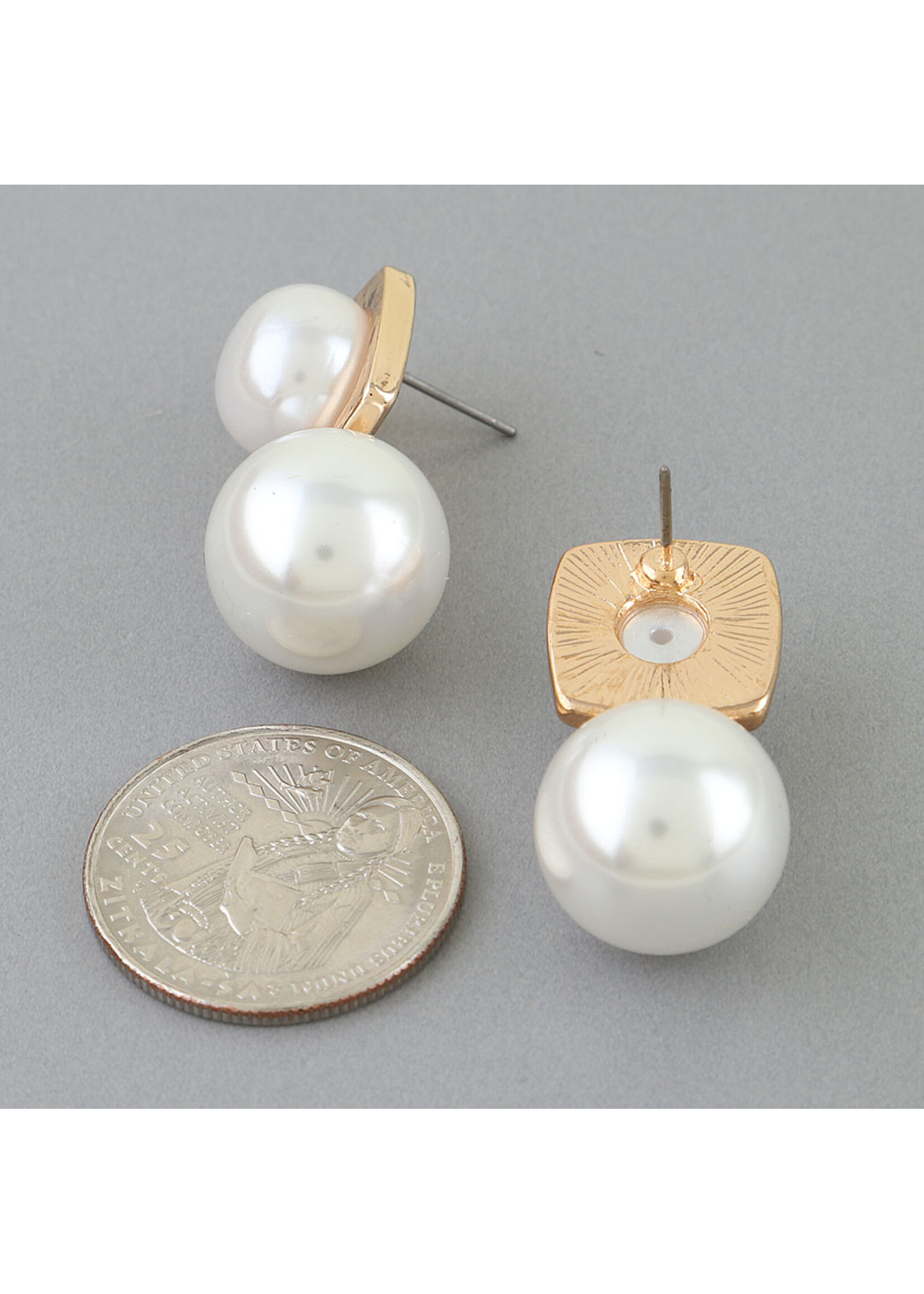 Pearl Stone Drop Earrings