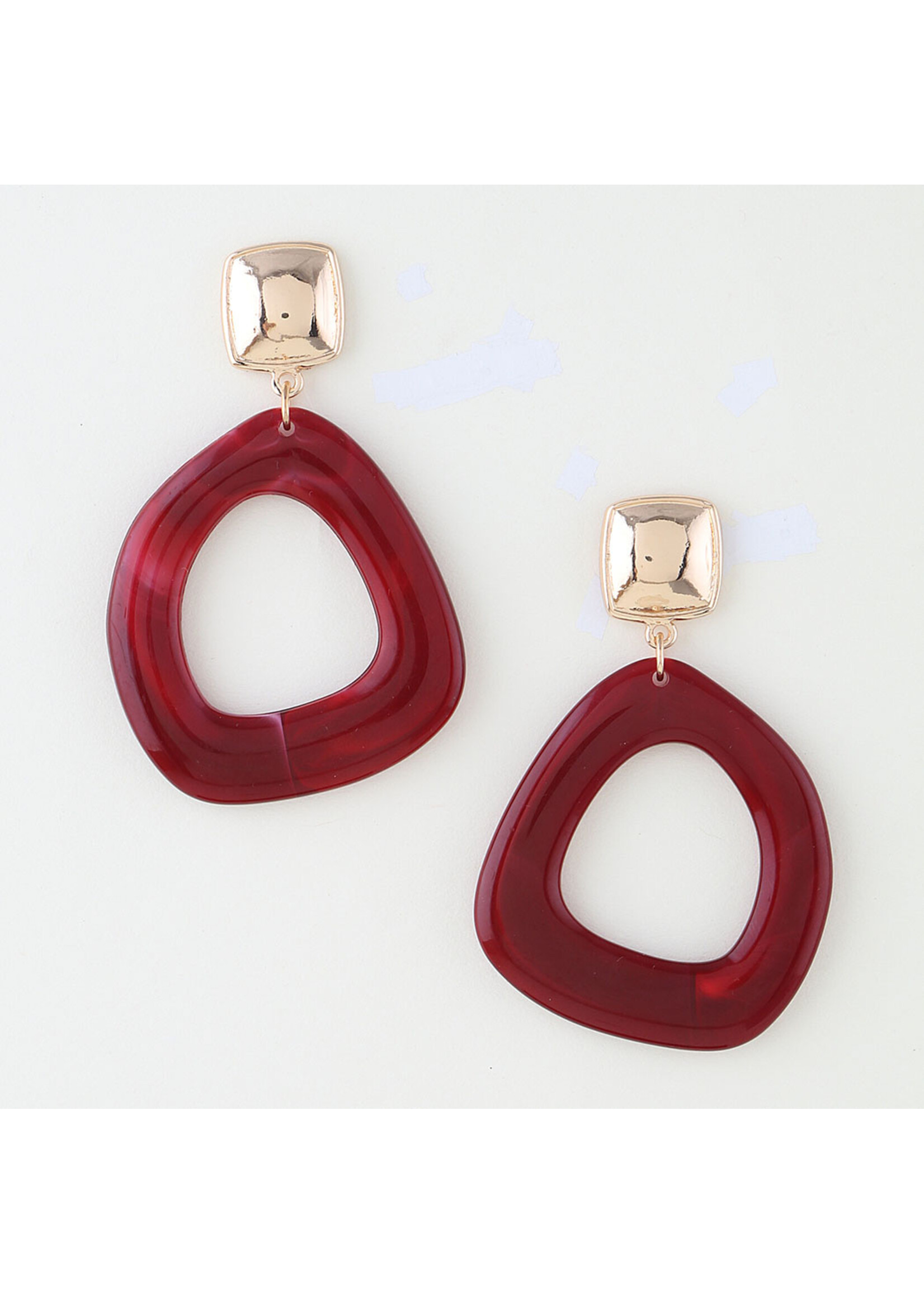 Abstract Marble Disc Drop Earrings