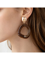 Abstract Marble Disc Drop Earrings