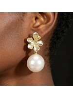 Flower & Pearl Drop Earrings
