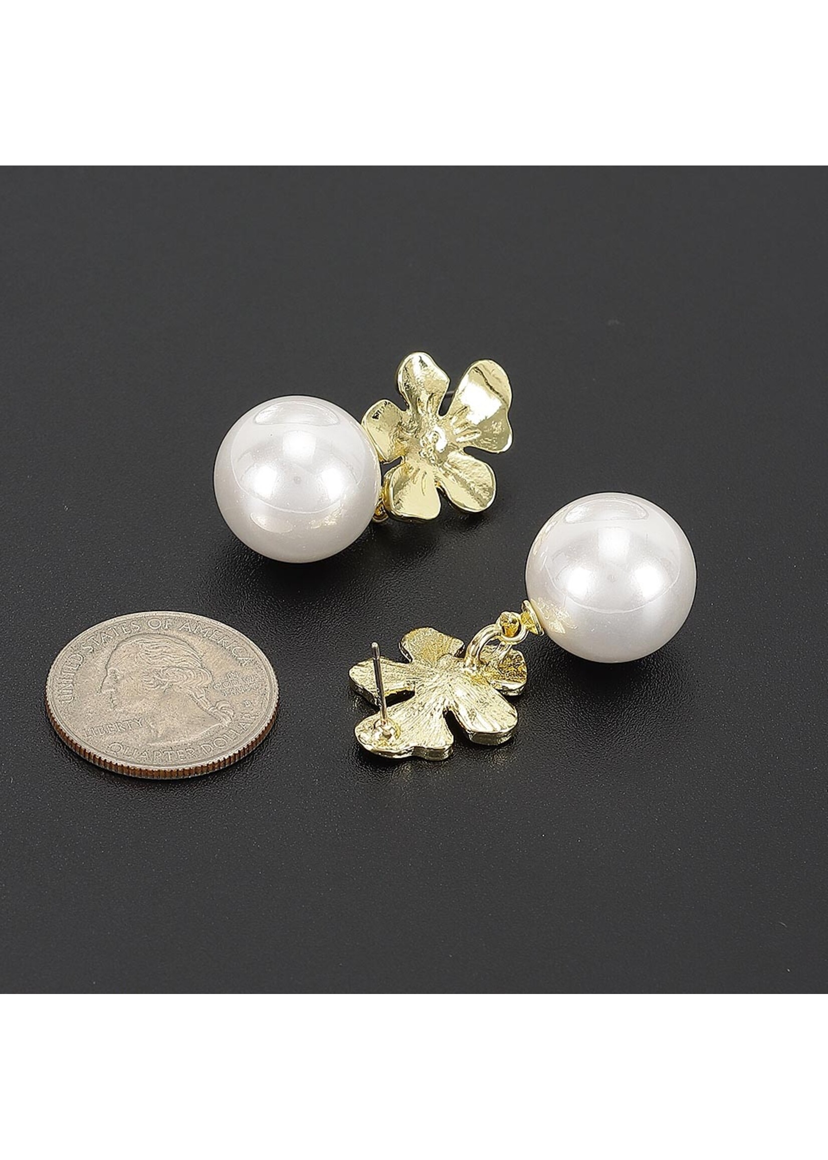 Flower & Pearl Drop Earrings