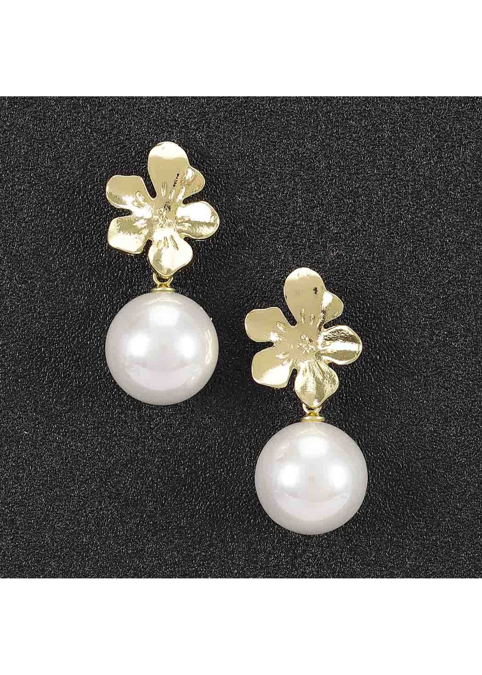Flower & Pearl Drop Earrings