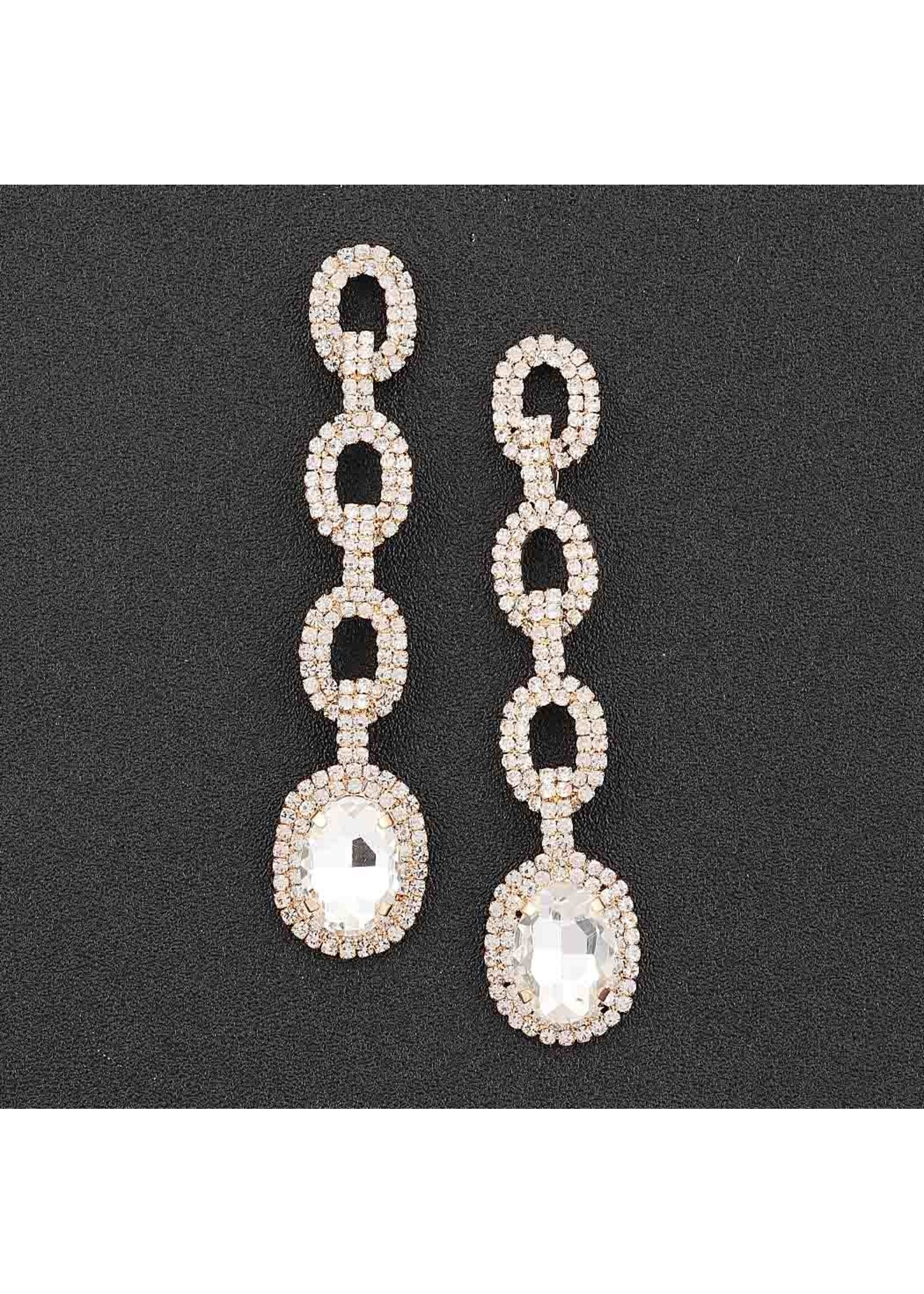Crystal Link Drop Earrings
